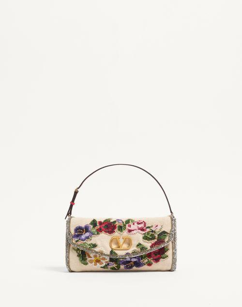 VALENTINO GARAVANI VAIN SOFT EMBROIDERED SMALL SHOULDER BAG Product Image