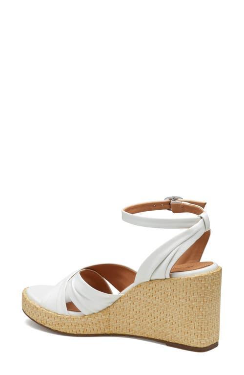 Johnston  Murphy Womens Marcia Leather Cross-Band Espadrille Platform Wedge Sandals Product Image