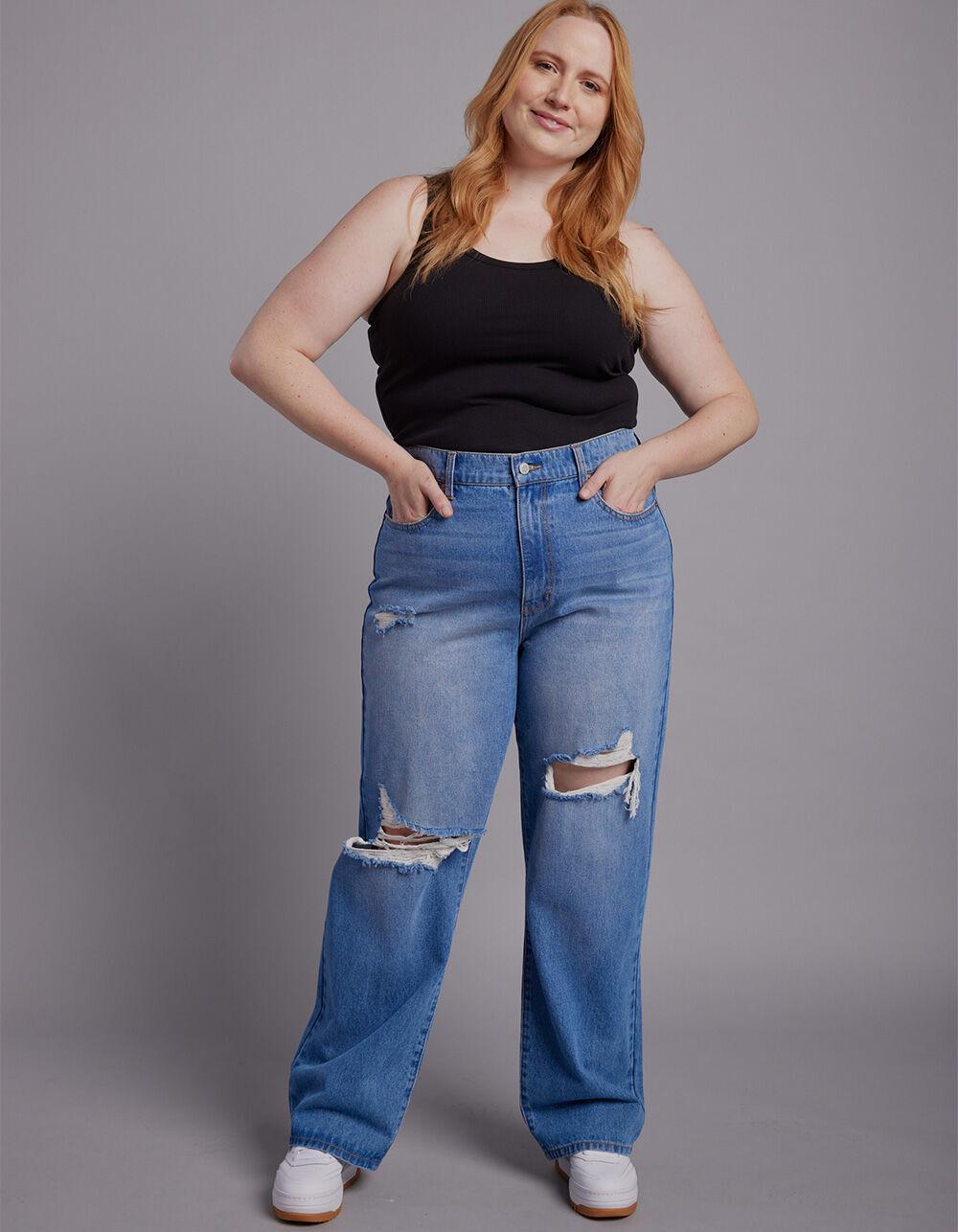 RSQ Womens High Rise Baggy Jeans - MEDIUM WASH Product Image