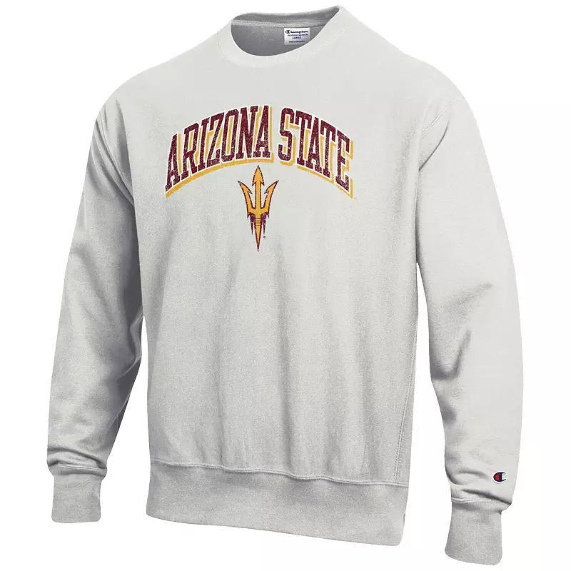 Men's Champion Gray Arizona State Sun Devils Arch Over Logo Reverse Weave Pullover Sweatshirt, Size: Small, Grey Product Image