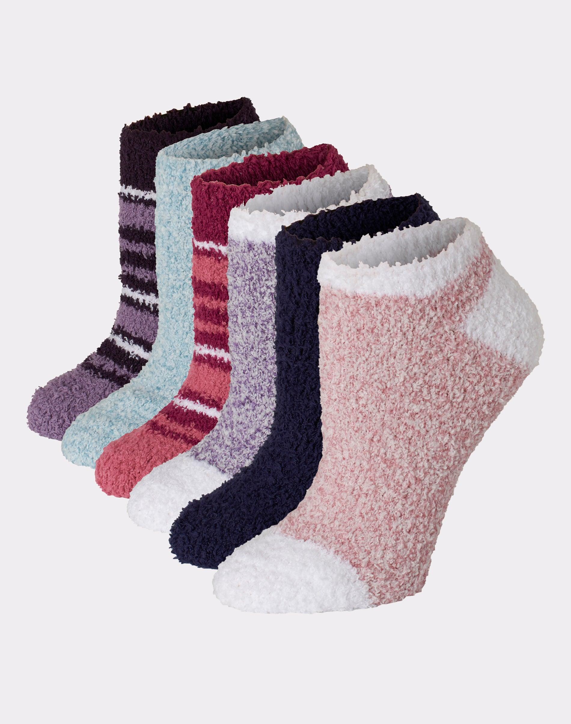 Hanes Womens Cozy No Show Socks. Assorted, 6-Pairs Or/Pur/Blue Stripes/Solid Asst 5-9 Product Image