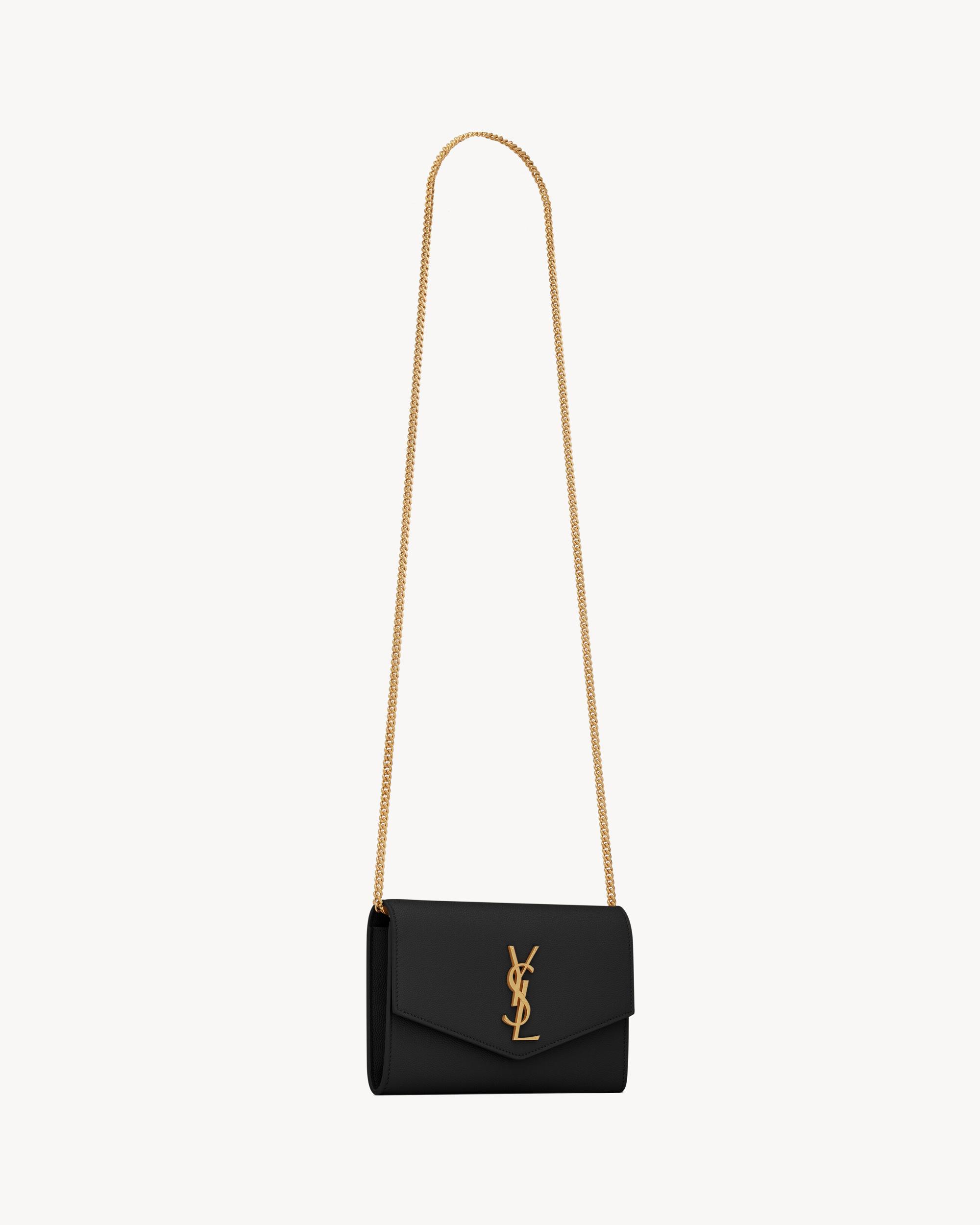 UPTOWN CHAIN WALLET IN GRAIN DE POUDRE EMBOSSED LEATHER Product Image