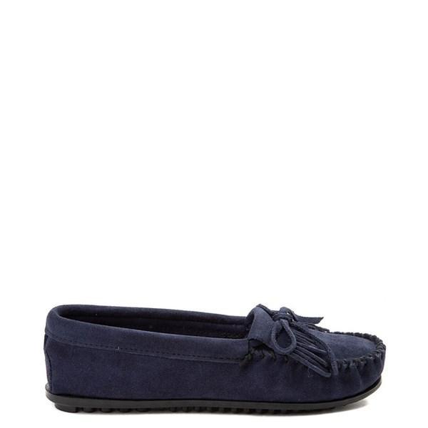 Minnetonka Kilty Suede Bow Detail Fringe Moccasins Product Image