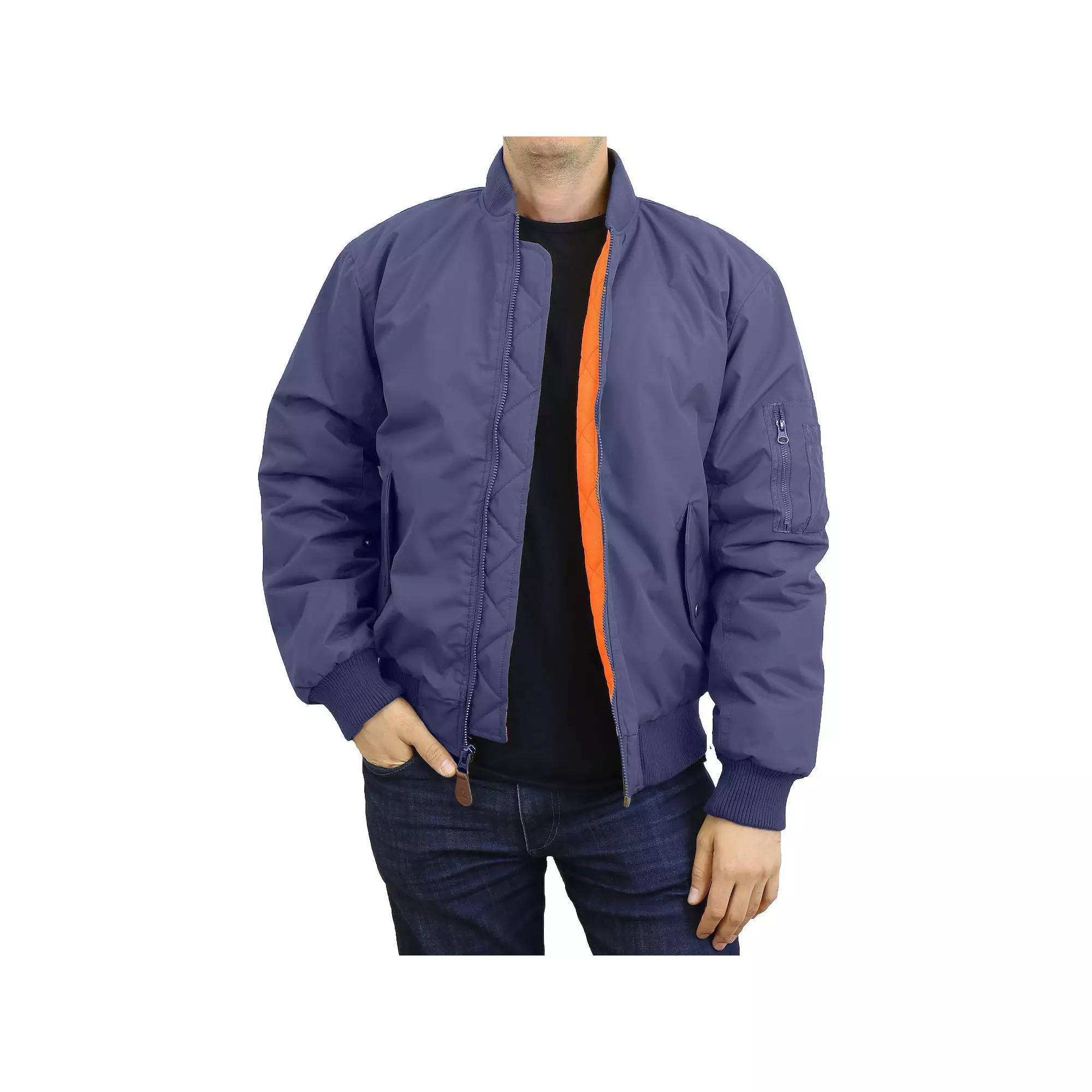 Men's Spire by Galaxy Heavyweight MA-1 Flight Jacket, Size: Medium, Blue Product Image