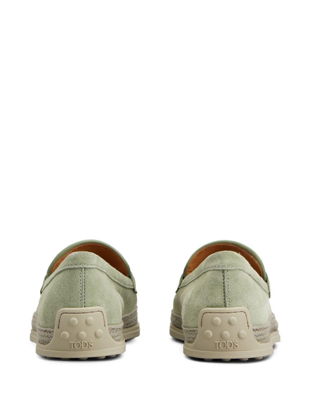 rafia-trimmed suede loafers Product Image