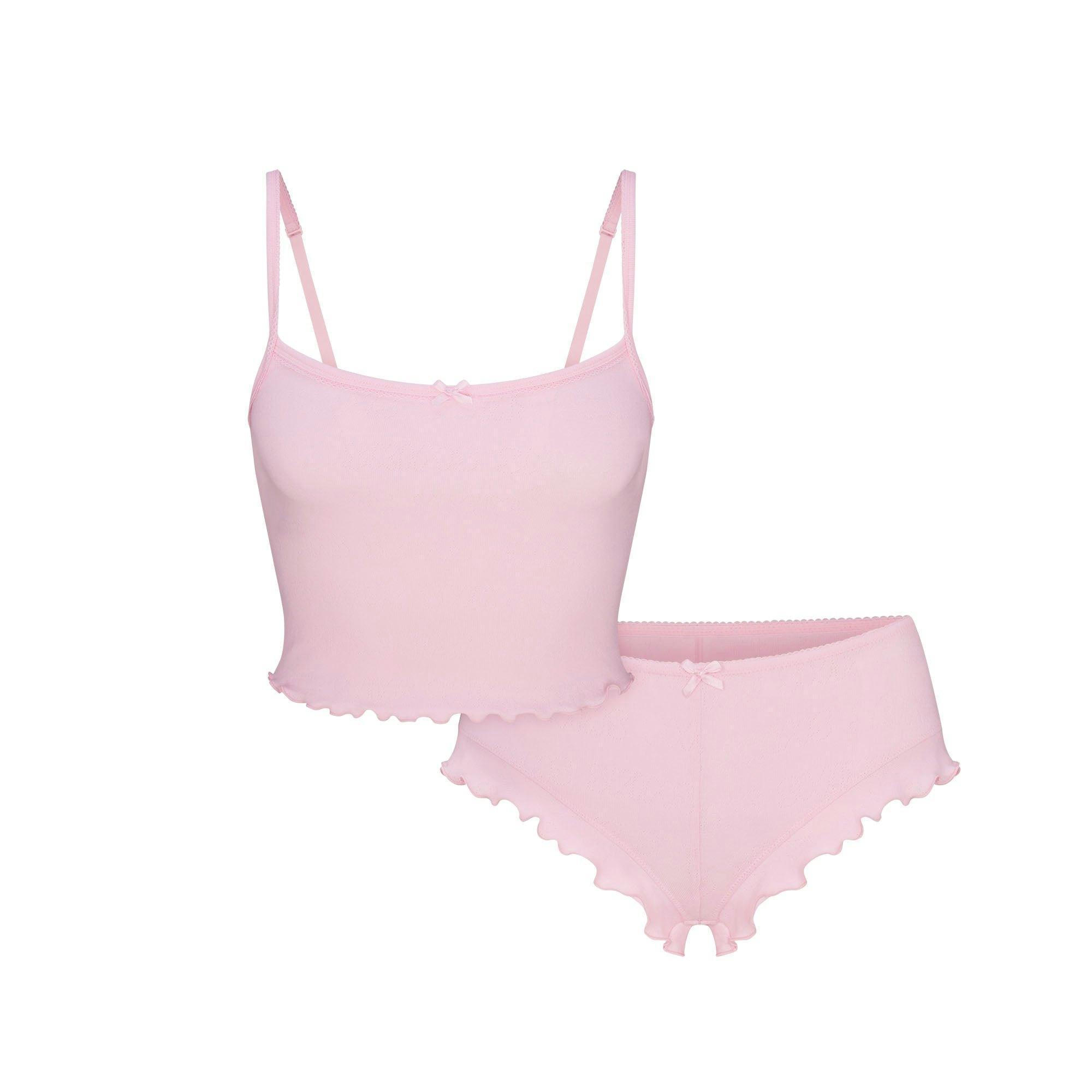 LOGO POINTELLE CROPPED CAMI SET | CHERRY BLOSSOM Product Image