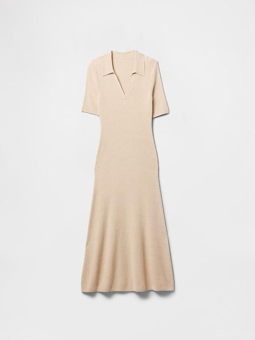 CashSoft Rib Maxi Polo Sweater Dress Product Image