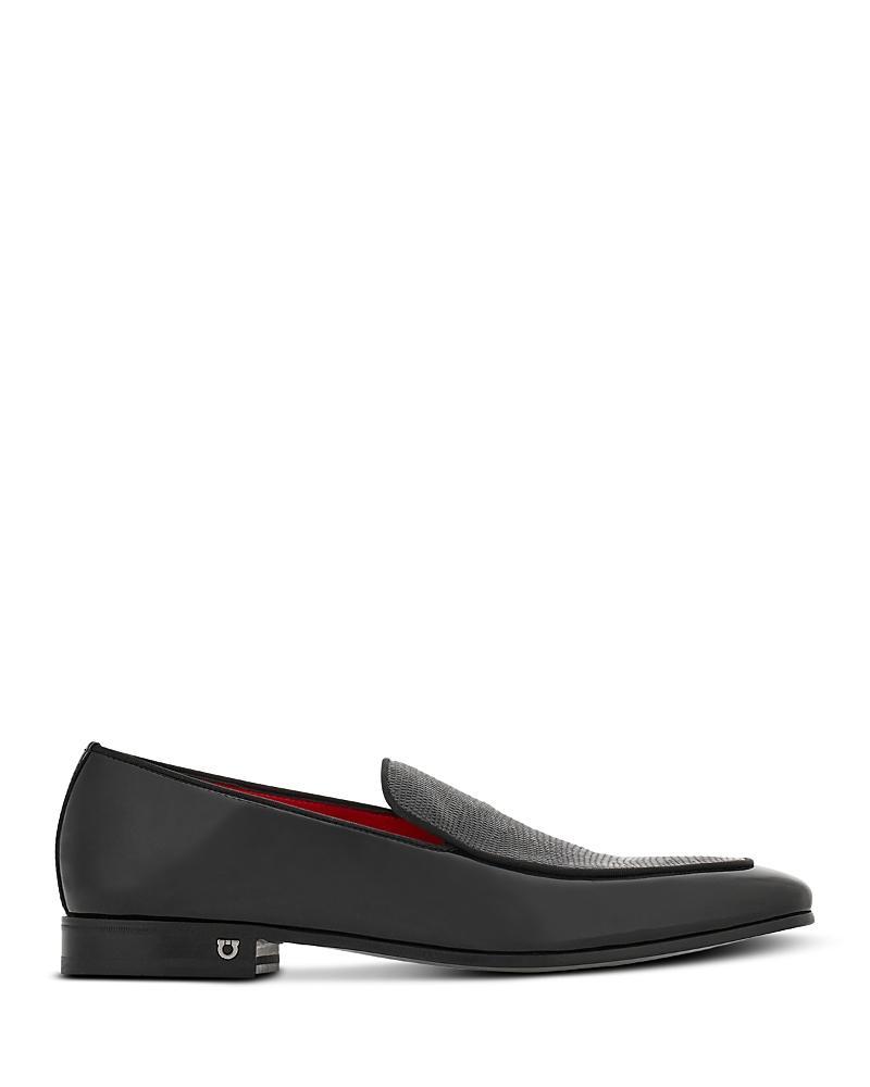 Ferragamo Mens Bloom Leather Loafers Product Image