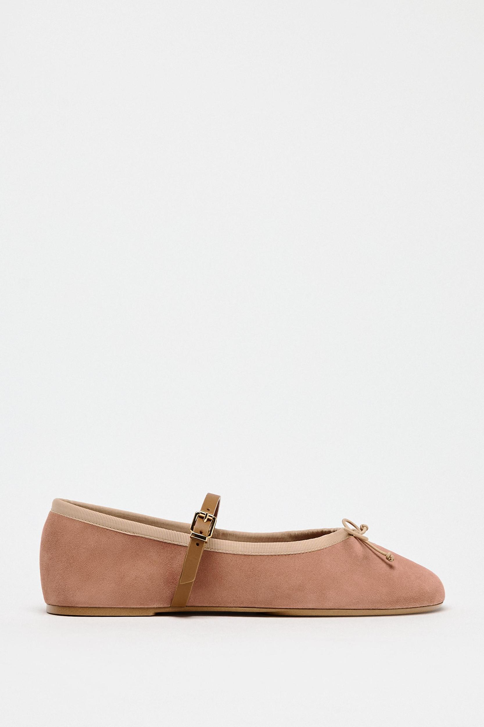 SUEDE MARY JANE FLATS Product Image