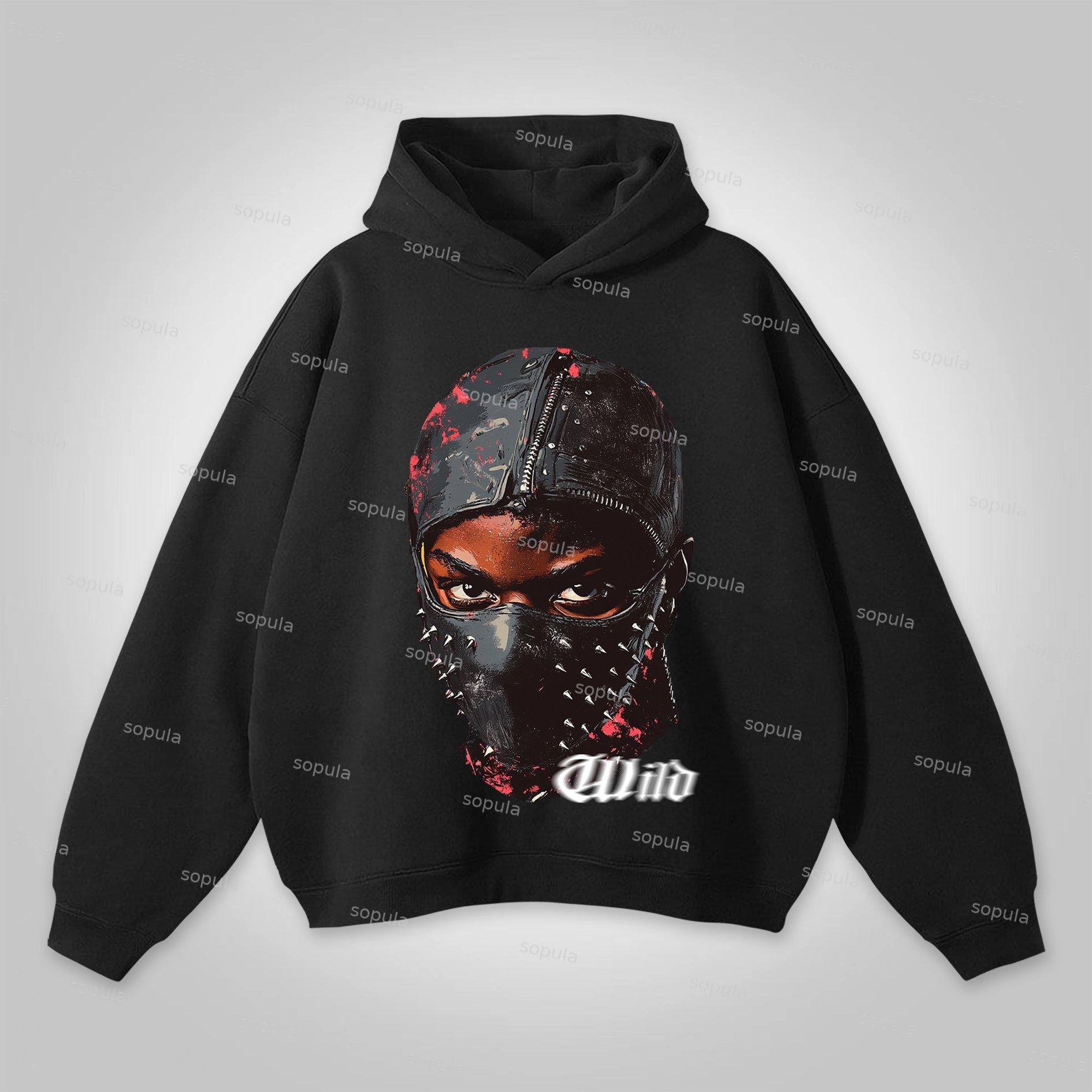 Sopula Vintage Wild Portrait Graphic Print Hoodie Product Image