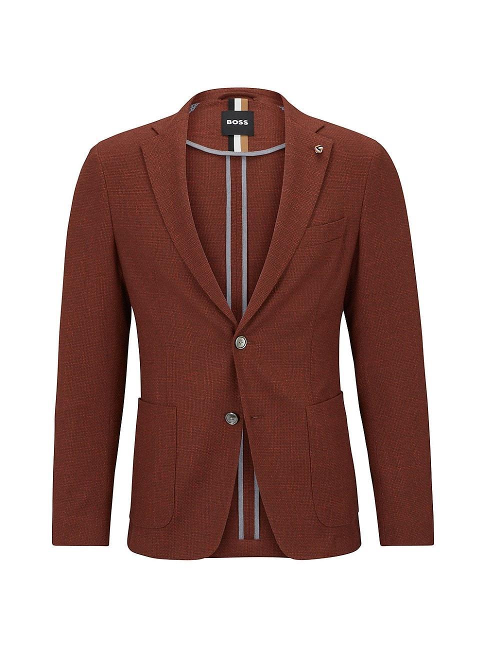HUGO BOSS Boss By  Men's Micro-pattern Slim-fit Jacket In Medium Red Product Image