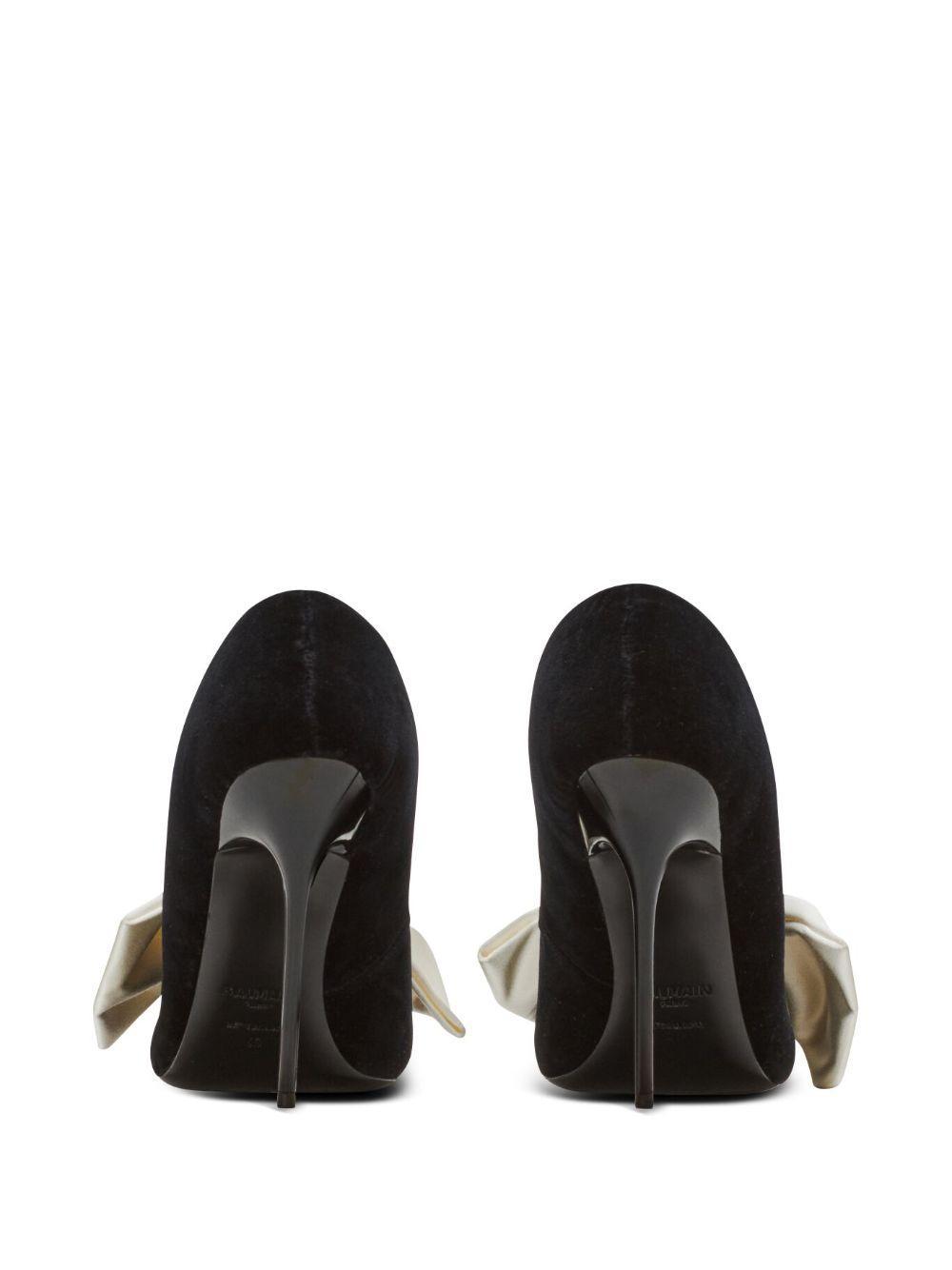 Clara 100mm satin-bow pumps Product Image