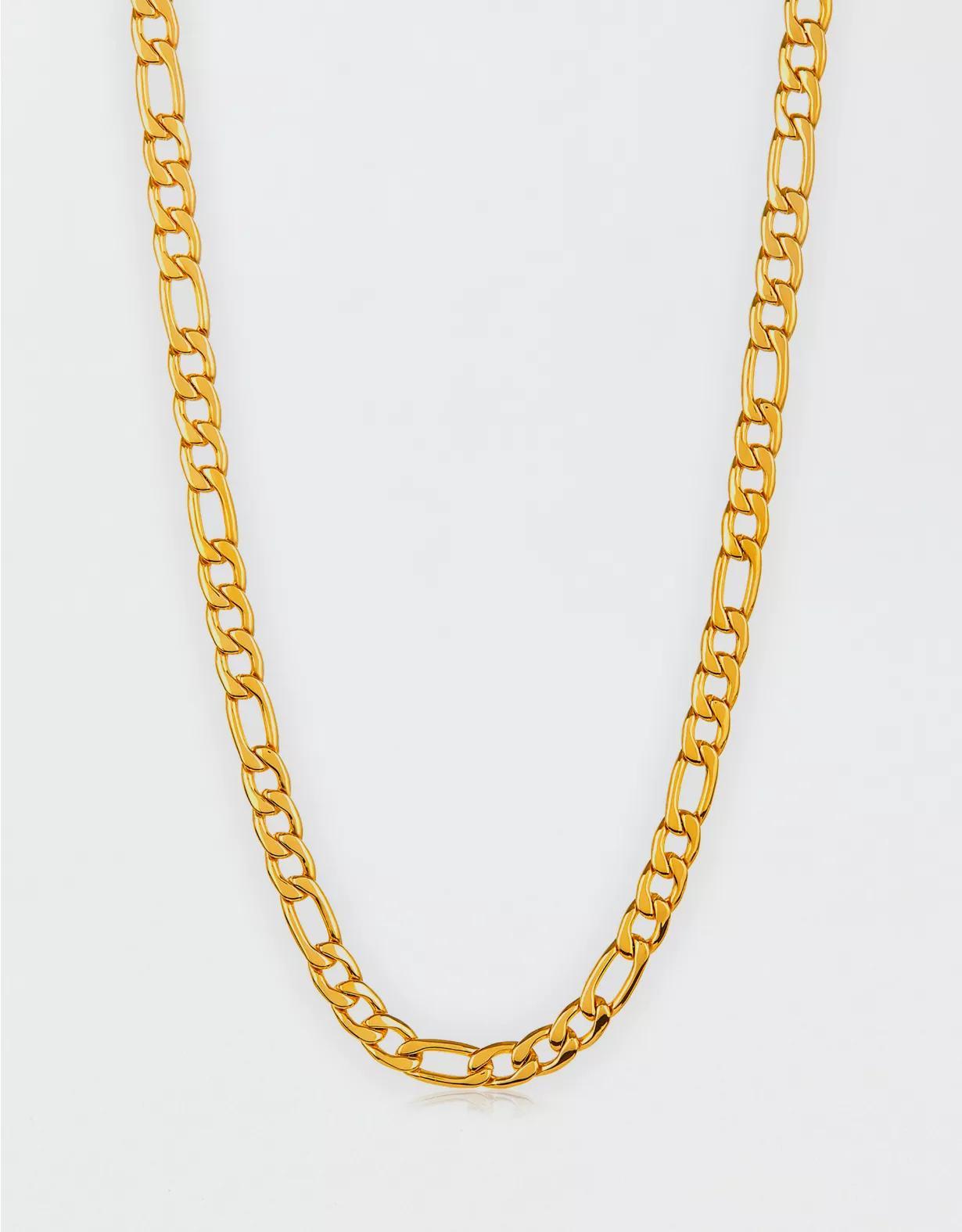 West Coast Jewelry Polished Stainless Steel Figaro Chain Necklace Product Image