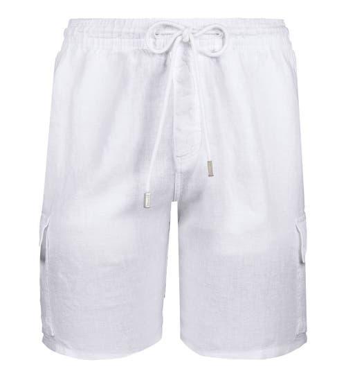 Vilebrequin Men's Linen Bermuda Cargo Pockets Shorts in Blanc at Nordstrom, Size Small Product Image