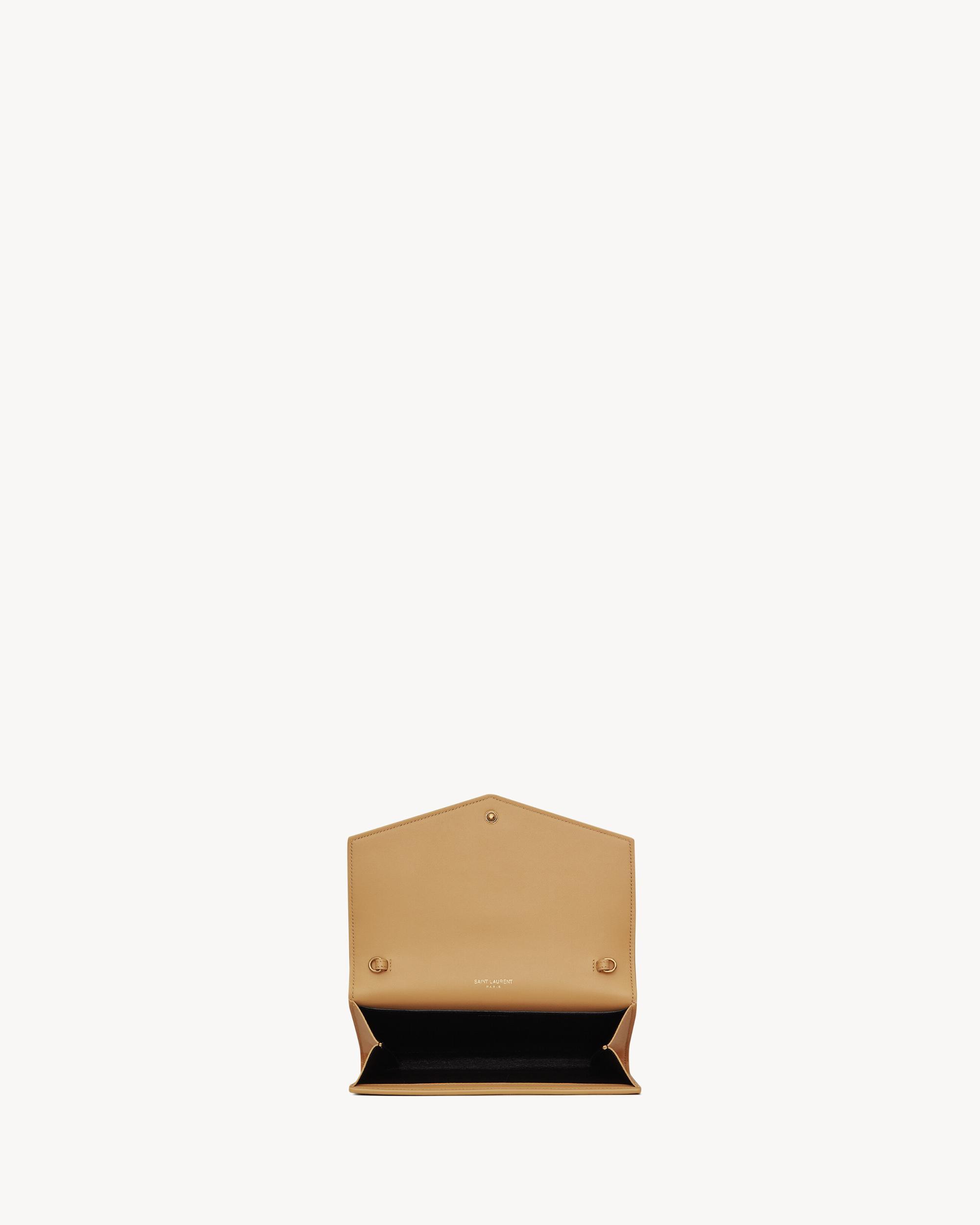 CASSANDRE ENVELOPE CHAIN WALLET IN GRAIN DE POUDRE LEATHER Product Image