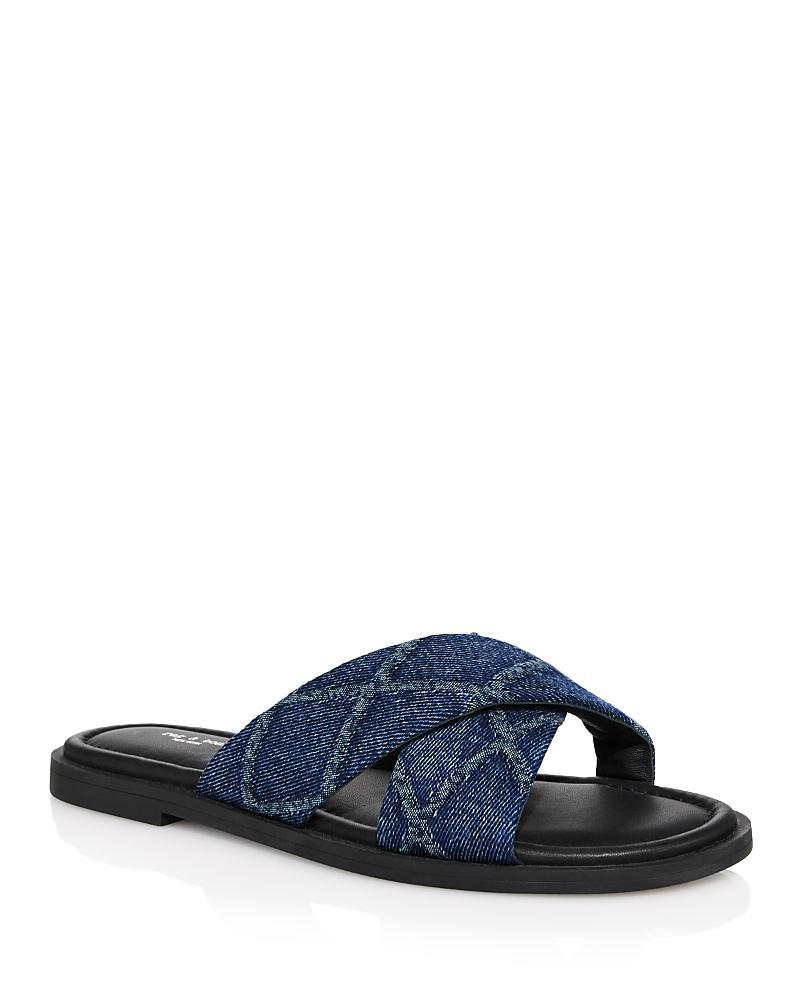 Womens Geo Cross-Strap Denim Sandals Product Image