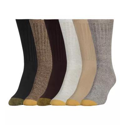 Women's GOLDTOE ® 6-pack Ribbed Crew Socks, Size: 9-11, Green Product Image