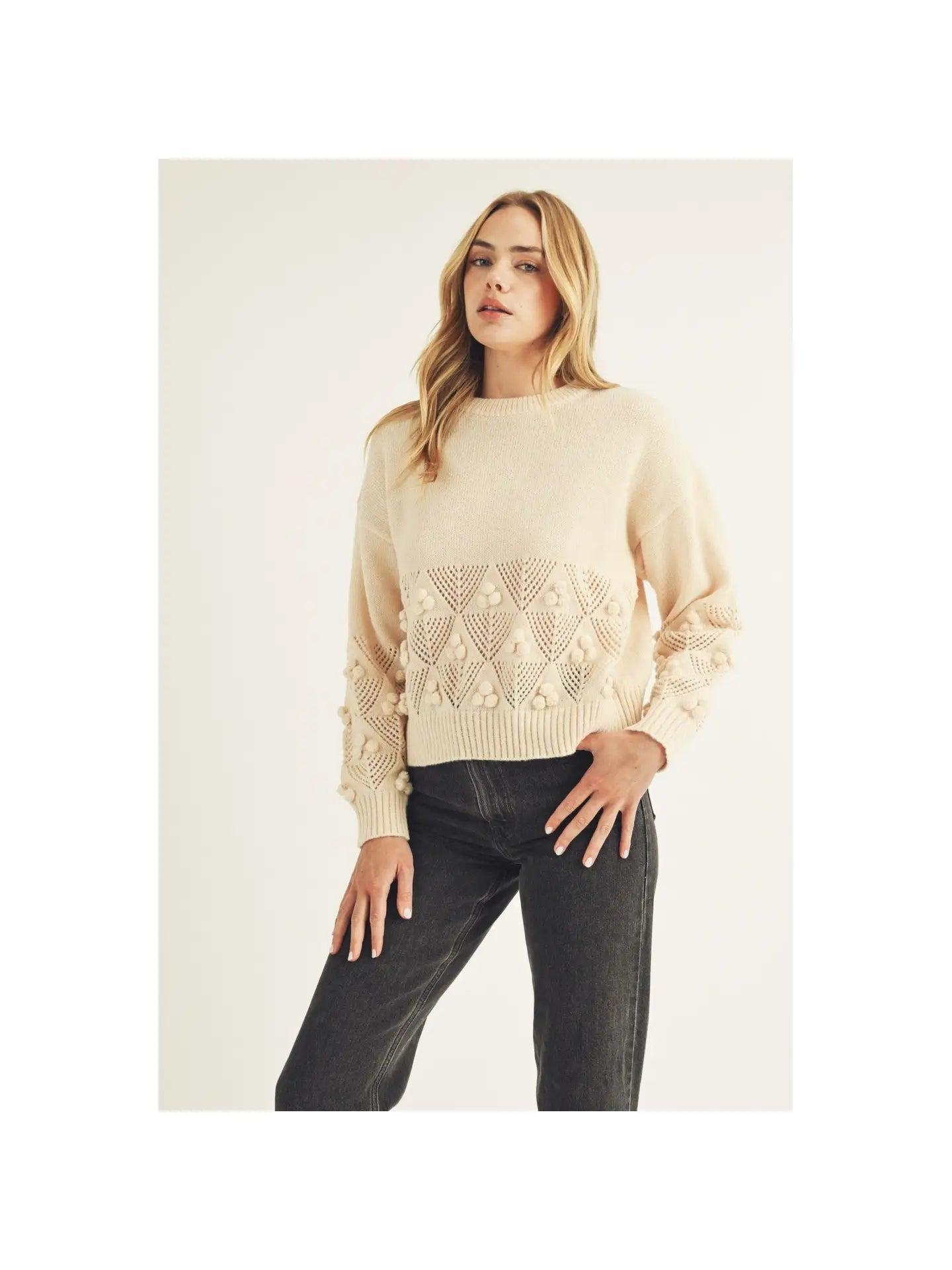 Laser Cut Knit Pattern Sweater Product Image