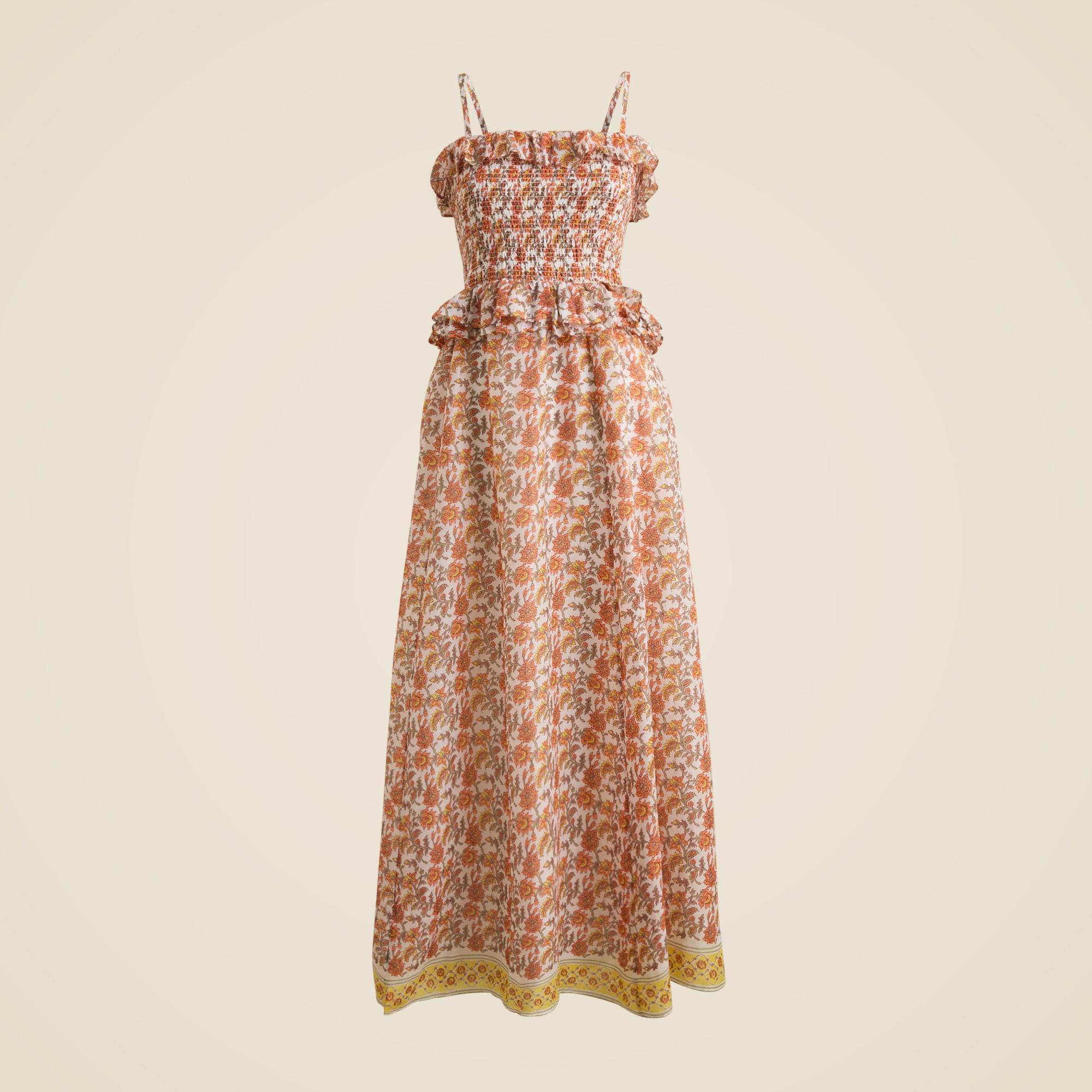 Ravenna dress in sunset rose block-print ramie Product Image