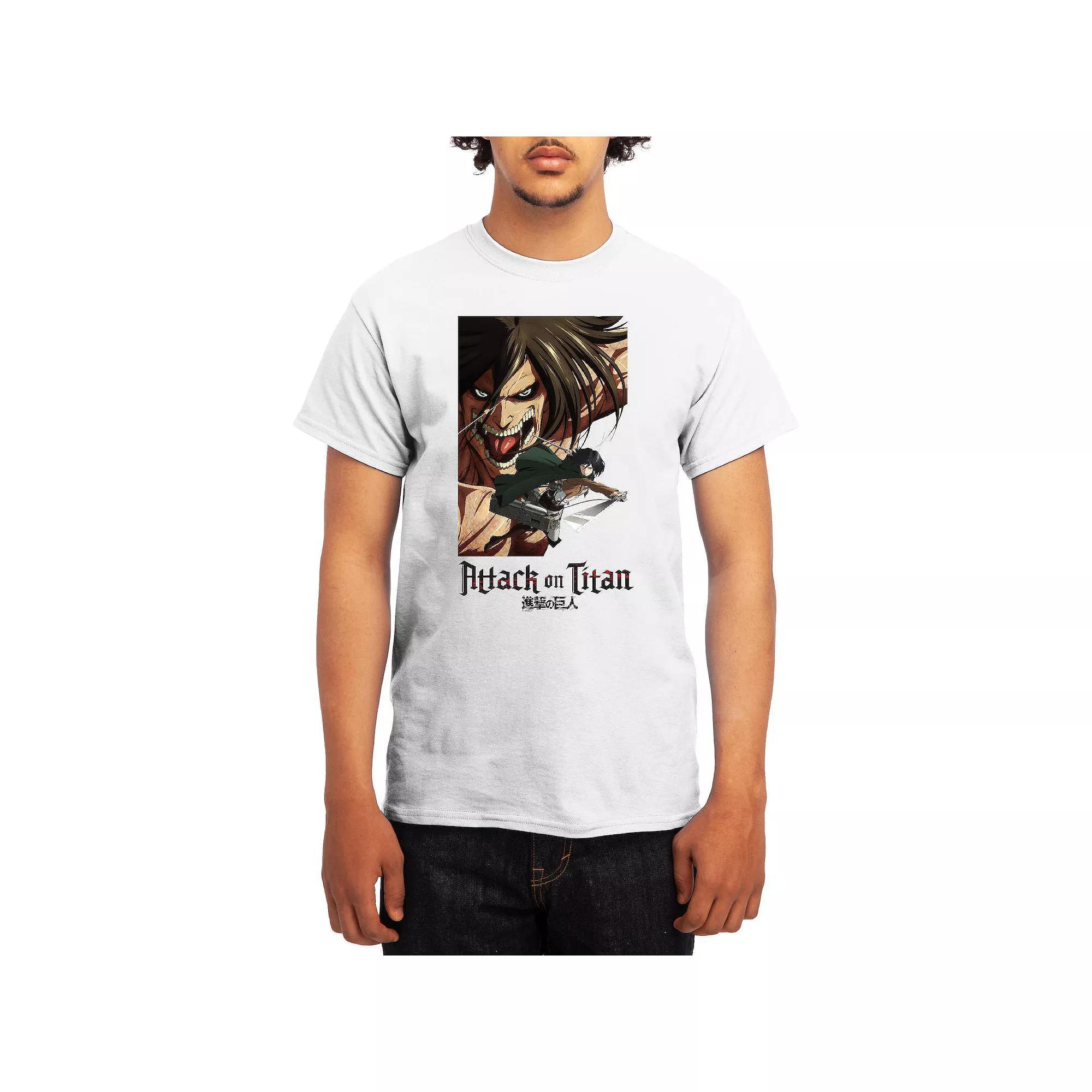 Men's Attack on Titan Eren & Mikasa Tee, Boy's, Size: Medium, Lt Blue Product Image