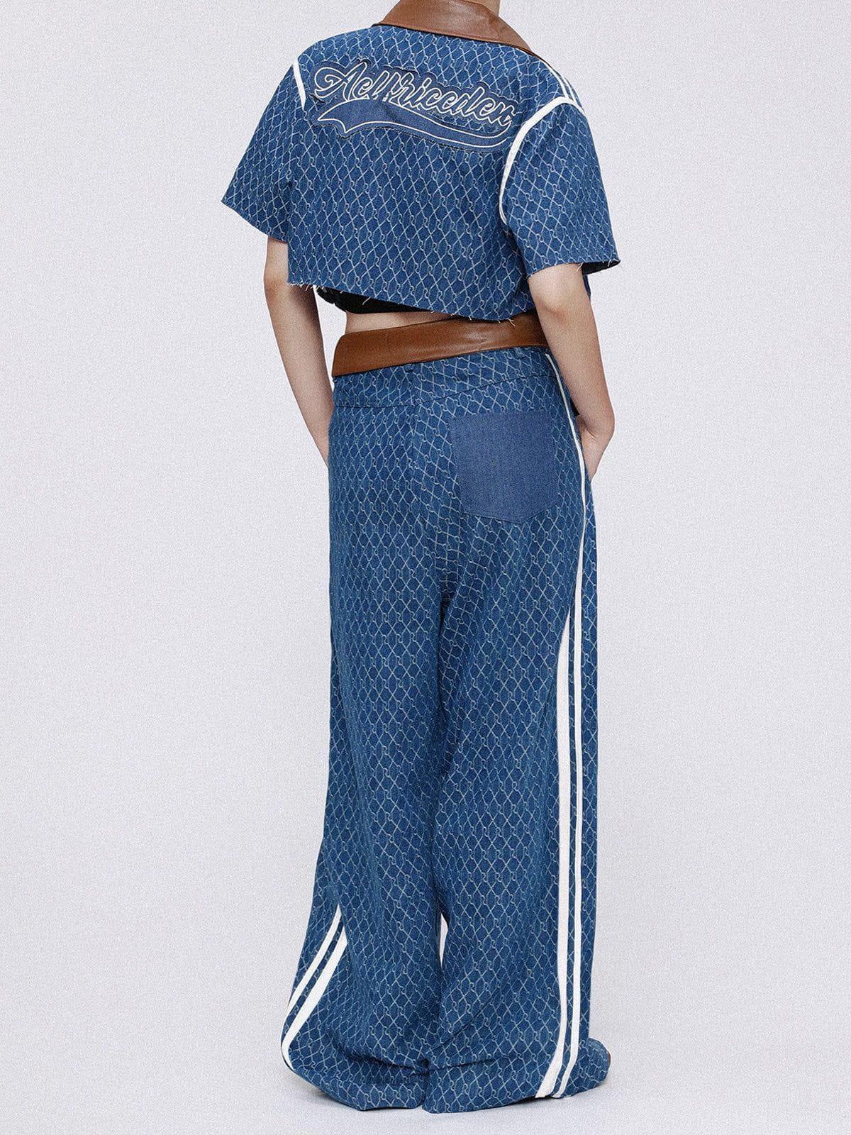 Aelfric Eden Vintage Denim Jacquard Cropped Jacket Product Image