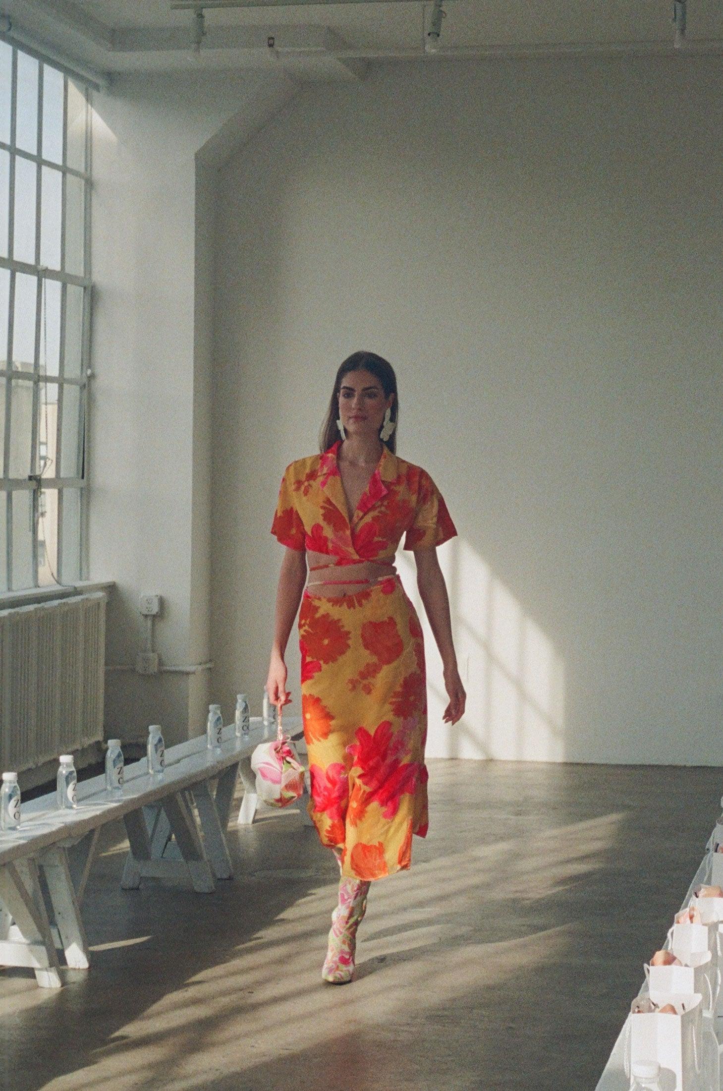 Sorrenta Midi Skirt - Floreale Sunny Product Image