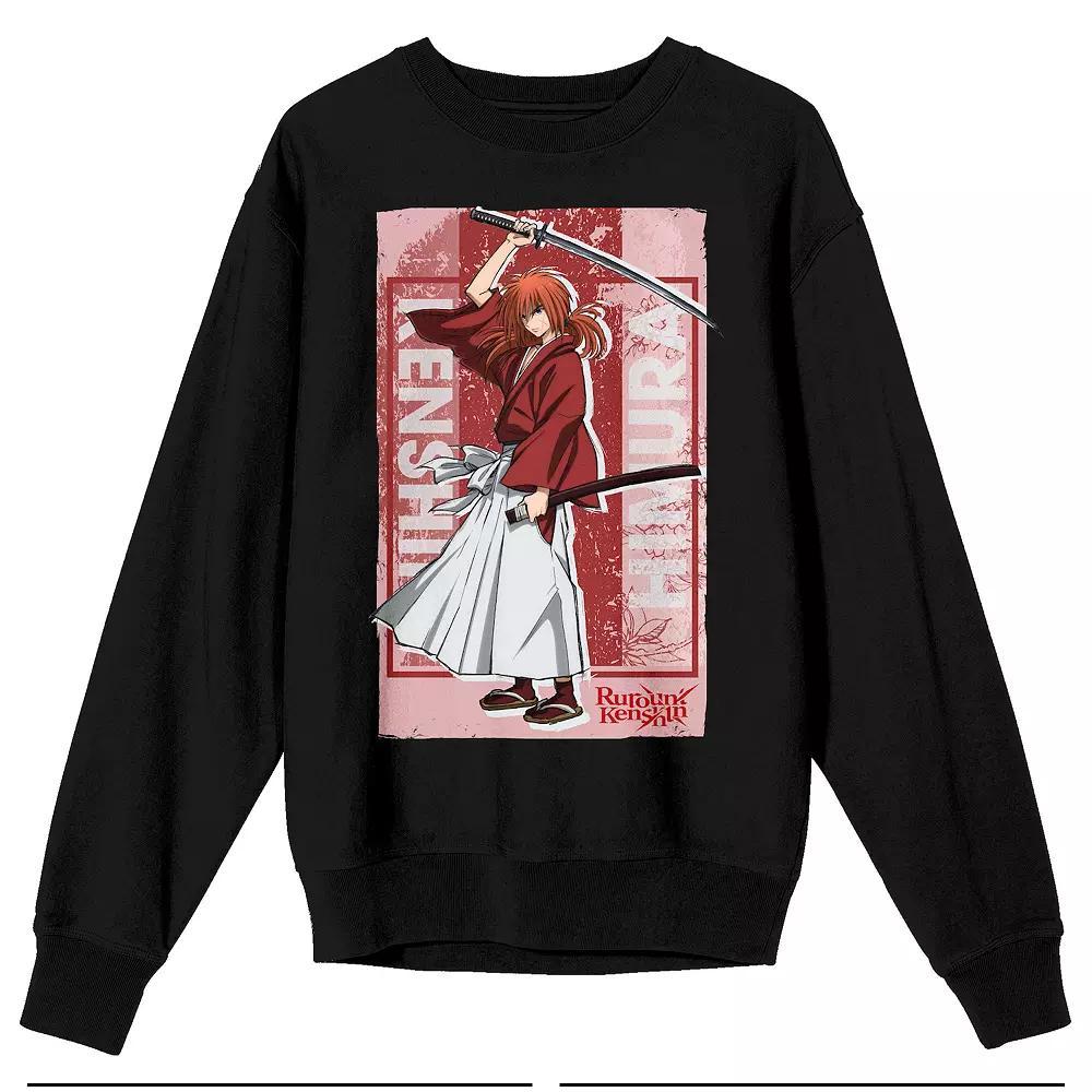 Men's Rurouni Kenshin Samurai Sweatshirt, Size: Small, Black Product Image