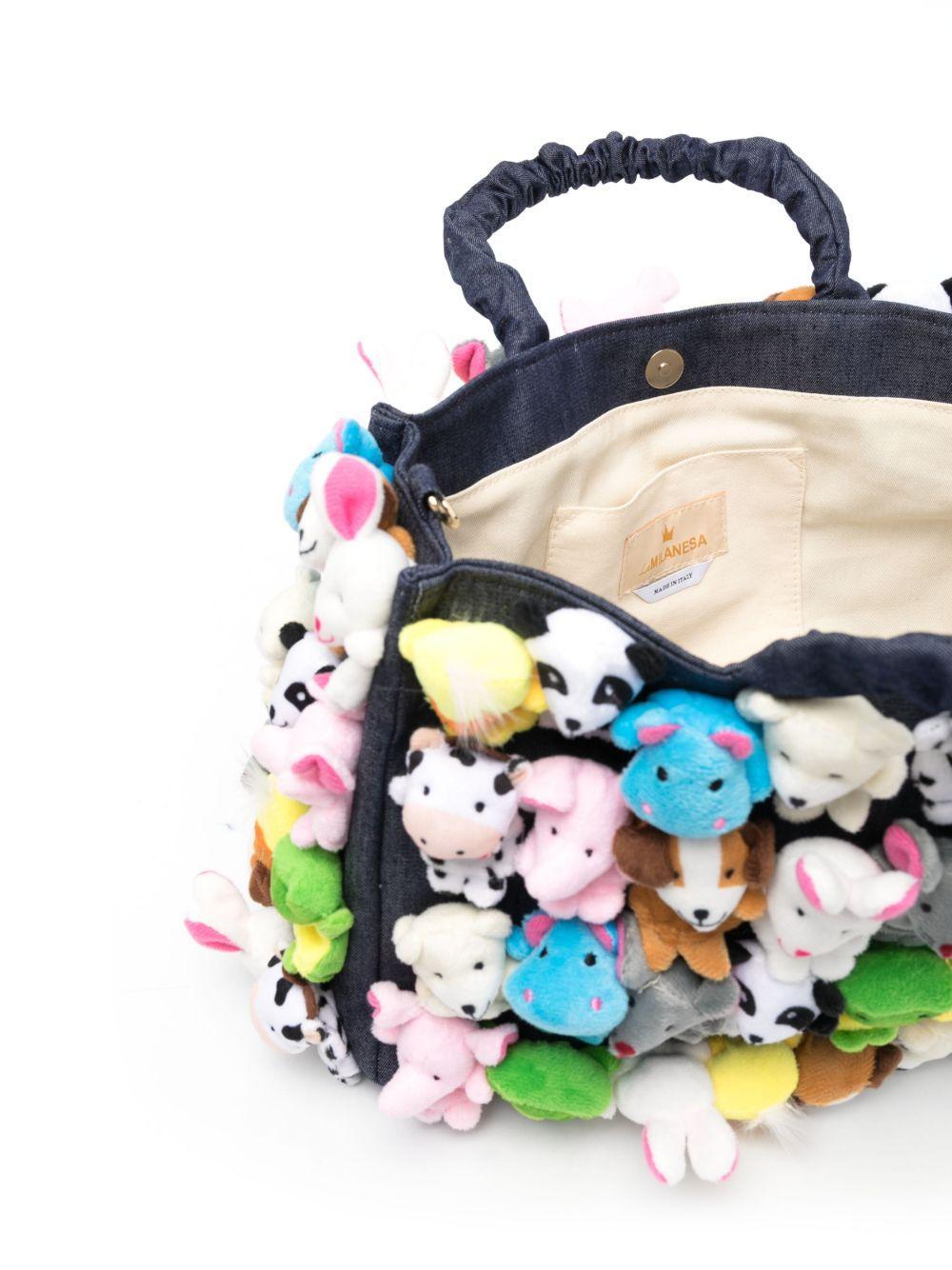 Large Toys-appliqué cotton tote bag Product Image
