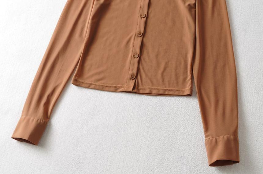 Long-Sleeve Plain Shirt Product Image