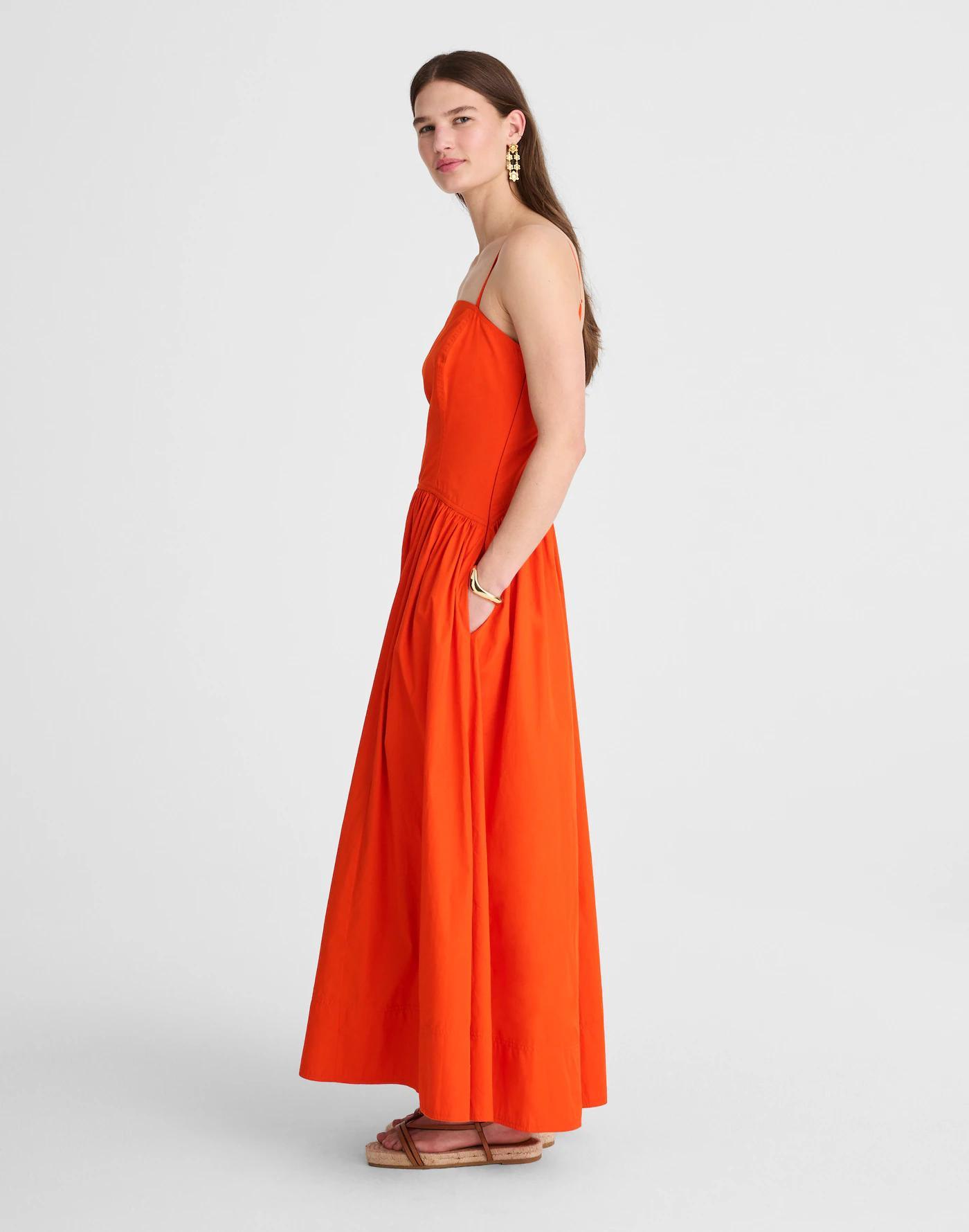 Poplin Seamed Maxi Dress Product Image