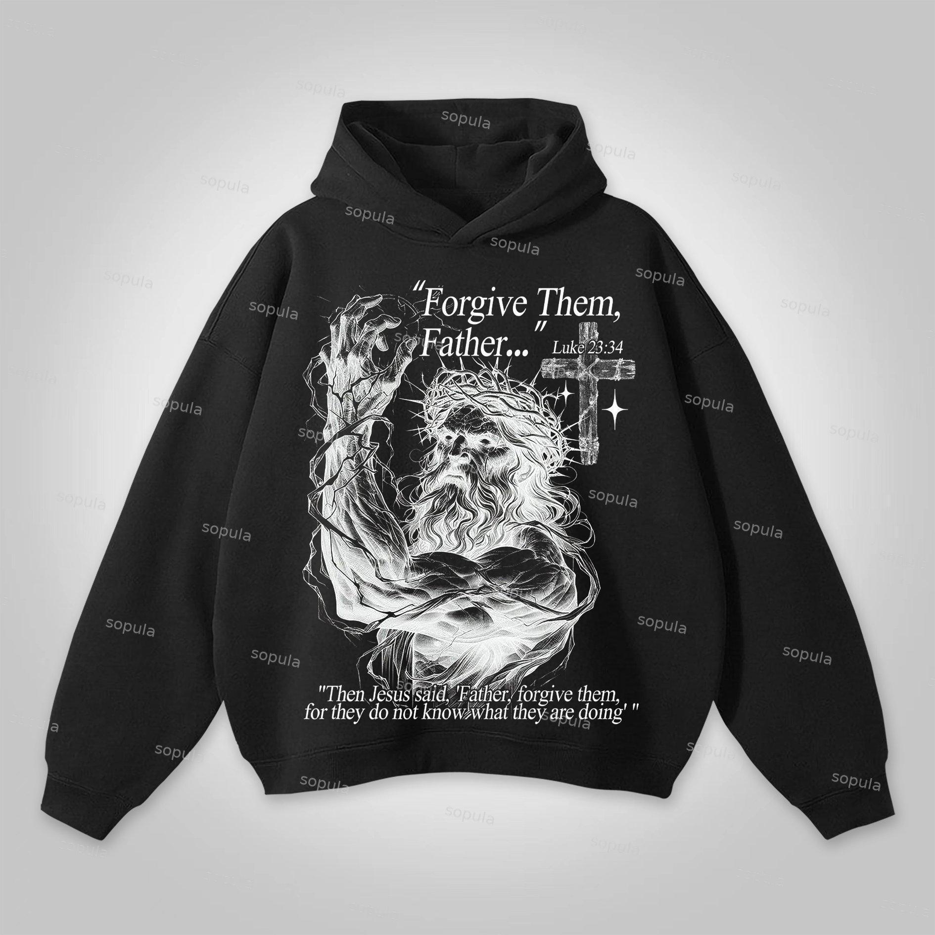 Sopula Forgive Them,father-jesus Graphic Print Hoodie Product Image