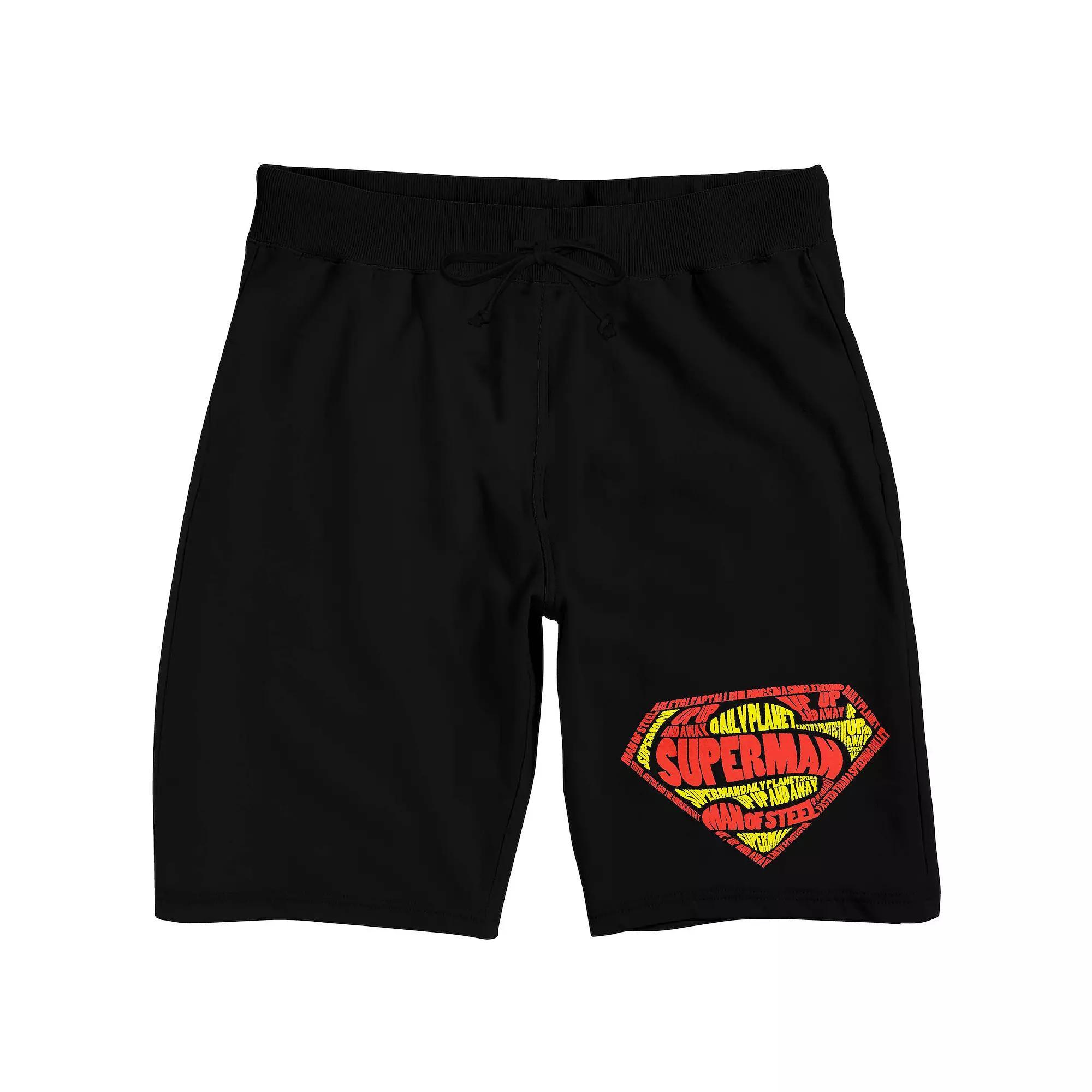 Men's Superman Classic Logo Sleep Shorts, Size: XXL, Black Product Image