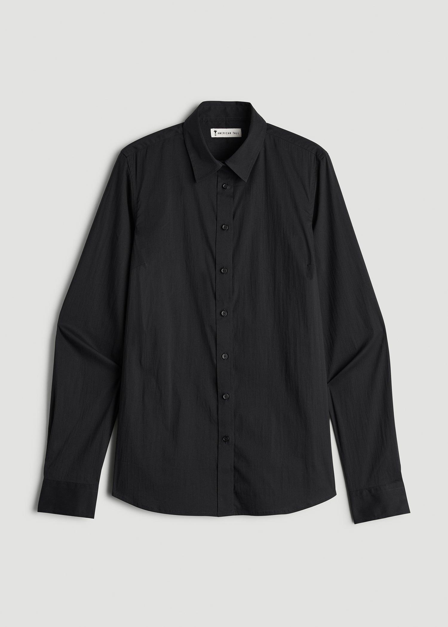 Slim Fit Button Up Women's Tall Shirt in Black Product Image