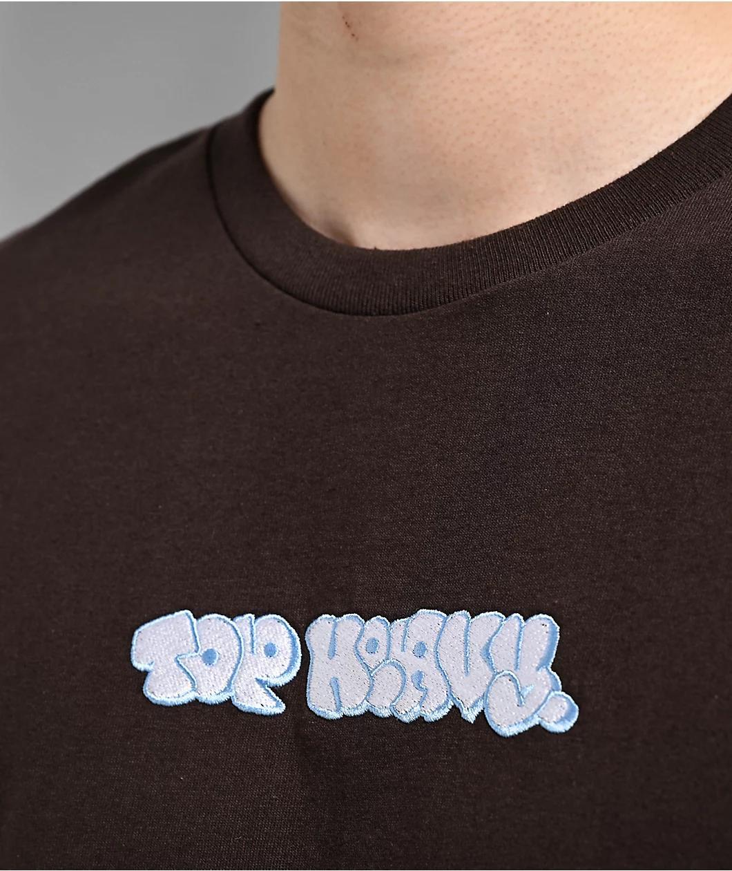 Top Heavy Logo Brown T-Shirt Product Image