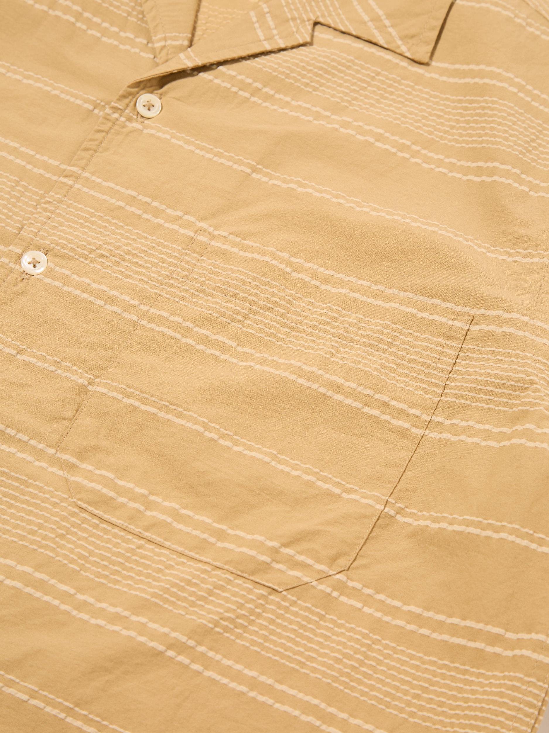 Universal Works Minari Shirt in Sand Textured Stripe Product Image
