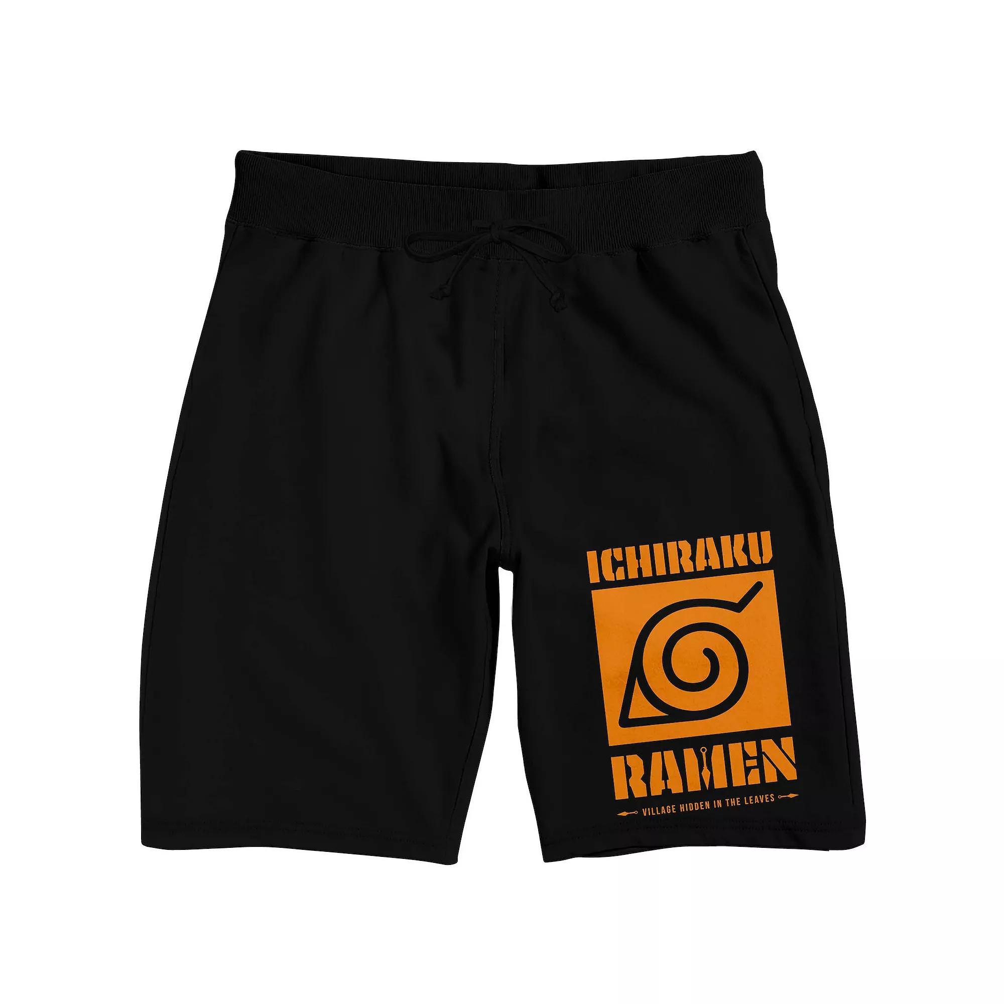 Men's Naruto Shippuden Ichiraku Ramen Sleep Shorts, Size: XXL, Black Product Image