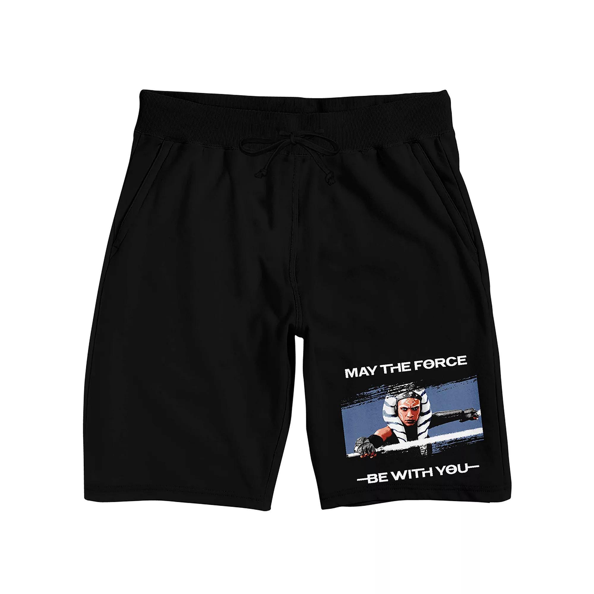 Men's Ahsoka May The Force Sleep Shorts, Size: XXL, Black Product Image