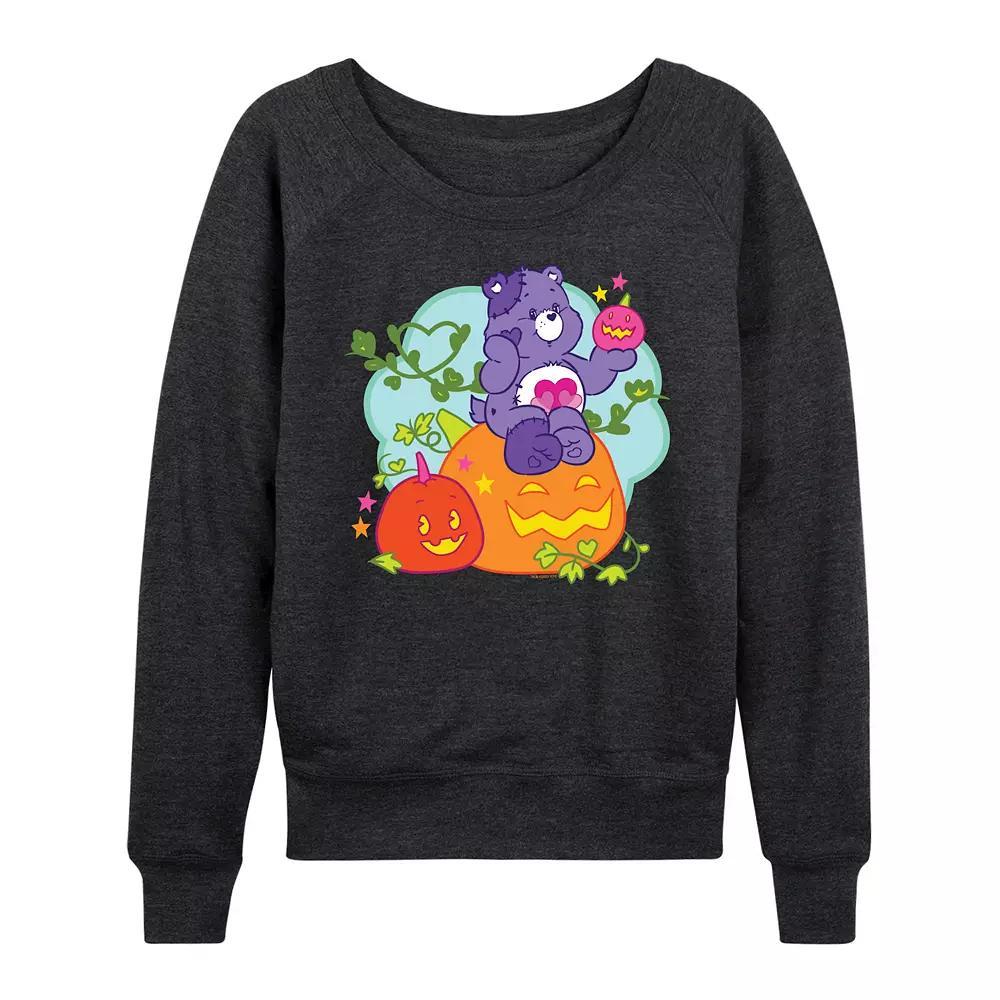 Women's Care Bears Halloween Pumpkin French Terry Long Sleeve Tee, Size: XL, Heather Grey Product Image