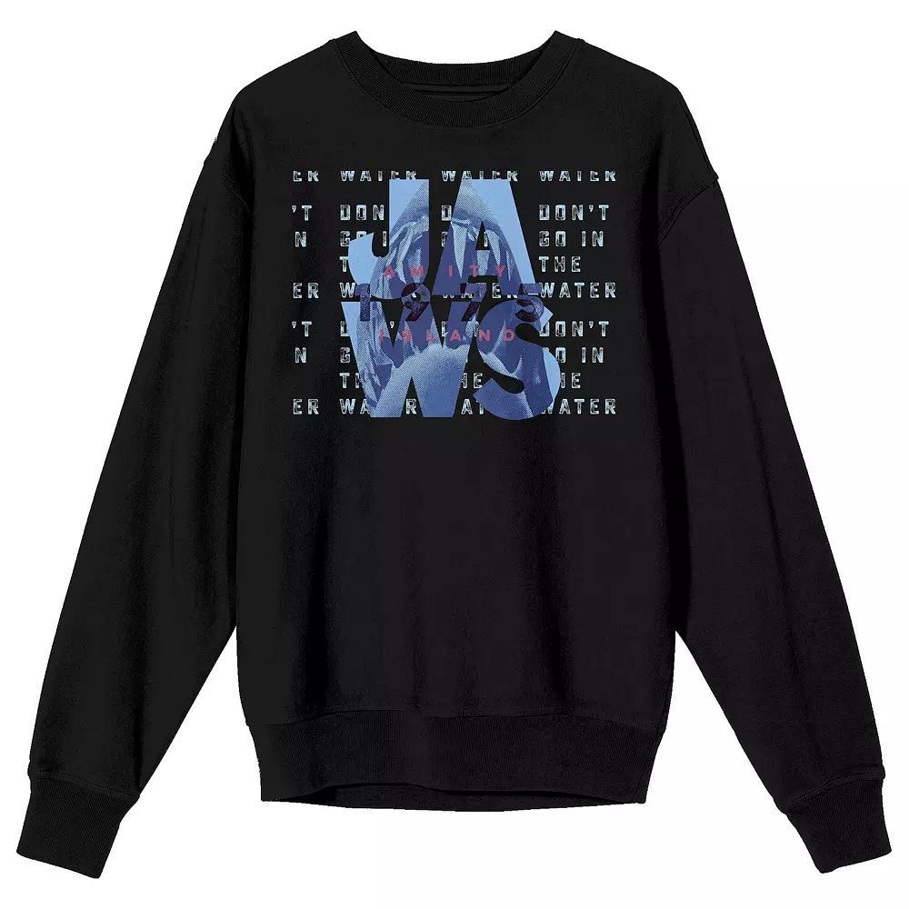 Men's Jaws Don't Go In The Water Sweatshirt, Size: XL, Black Product Image