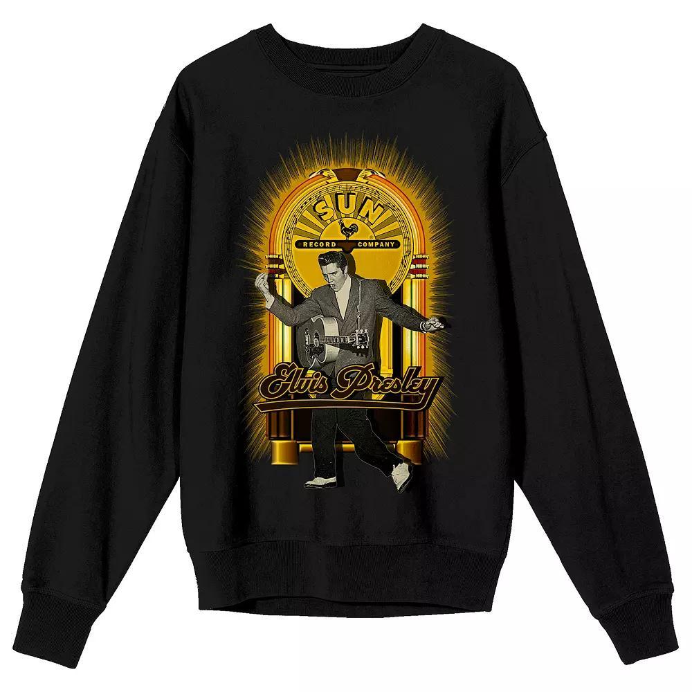 Men's Sun Records Elvis King Long Sleeve Graphic Tee, Size: XL, Black Product Image