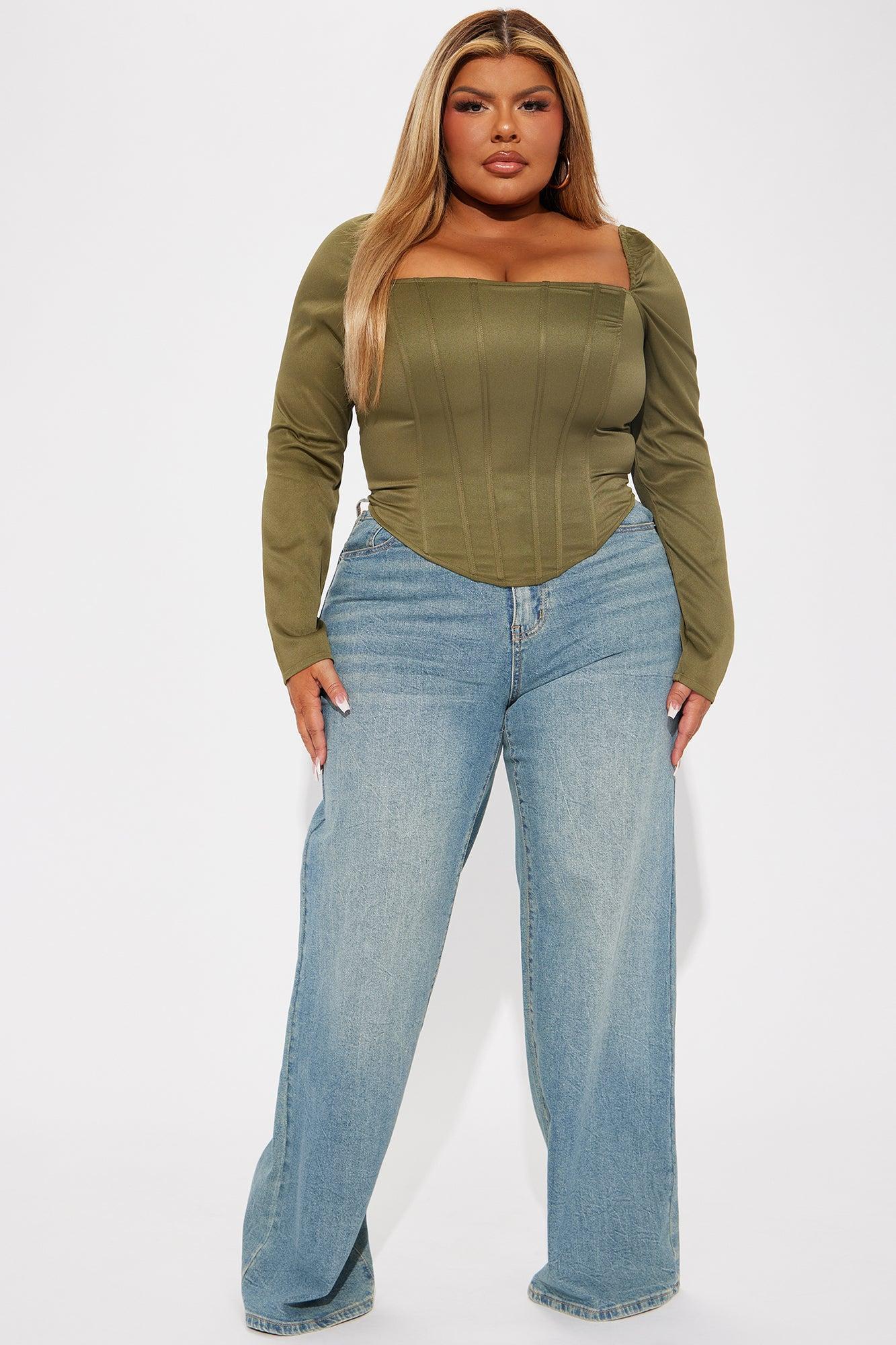 Florence Corset Top - Olive Product Image