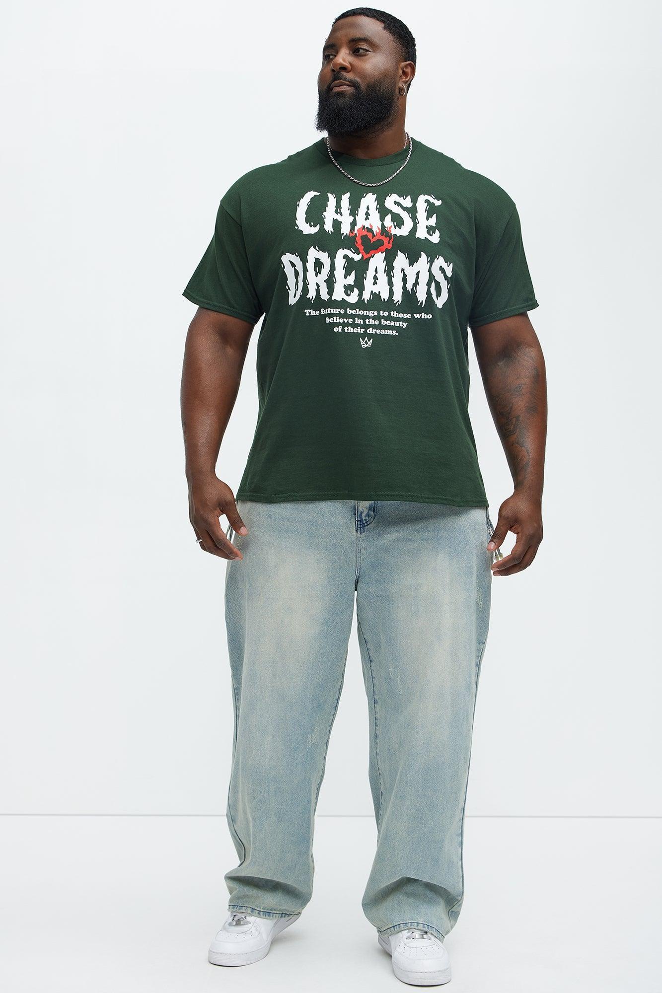 Chase Dreams Not Love Short Sleeve Tee - Green Product Image