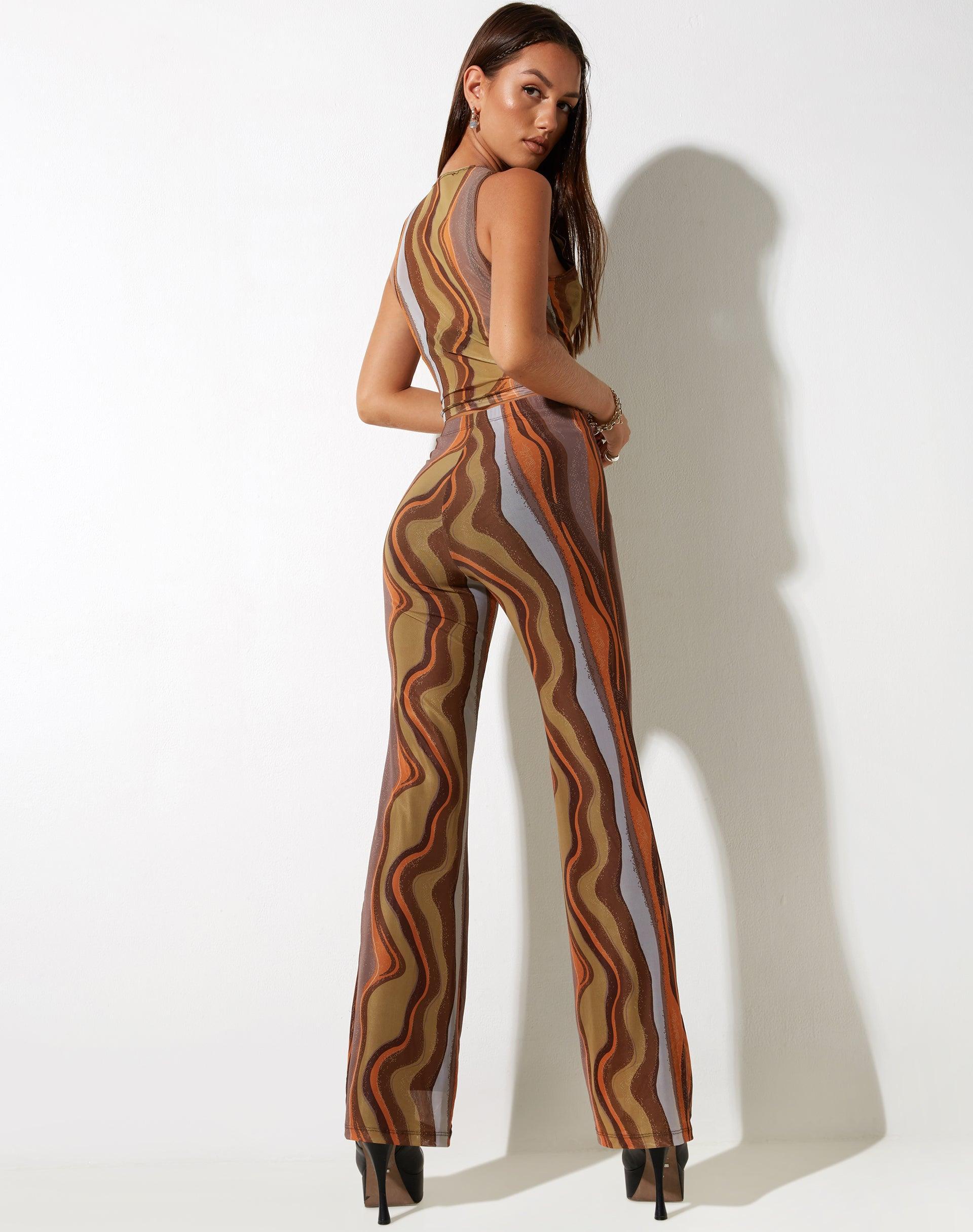 Herly Flare Trouser in Earthy Gradient Product Image
