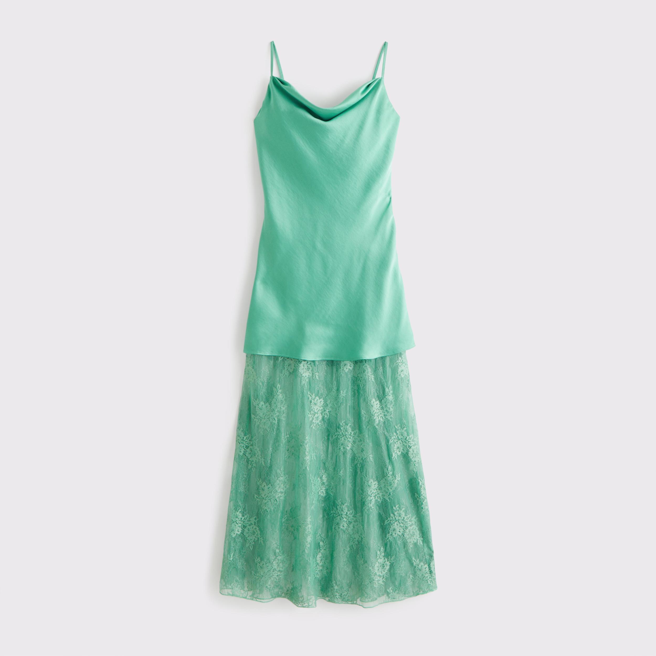 Cowl Neck Lace Maxi Dress Product Image