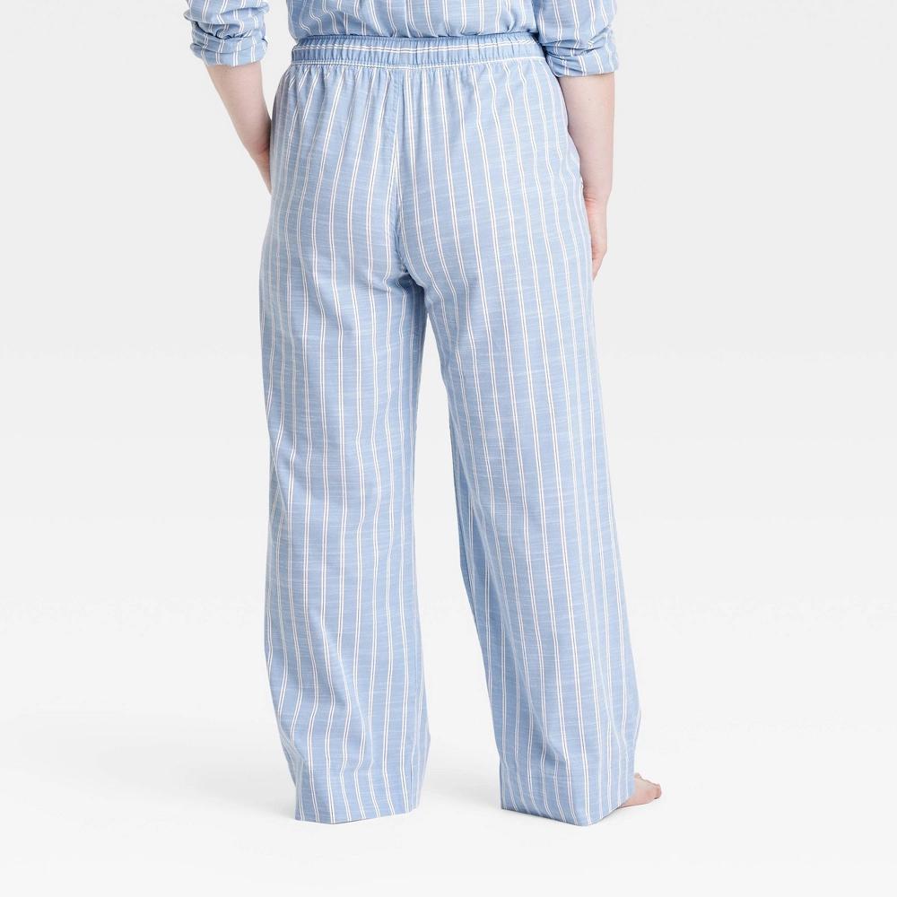 Women's Striped Cotton Blend Pajama Pants - Auden™ Blue XXL Product Image
