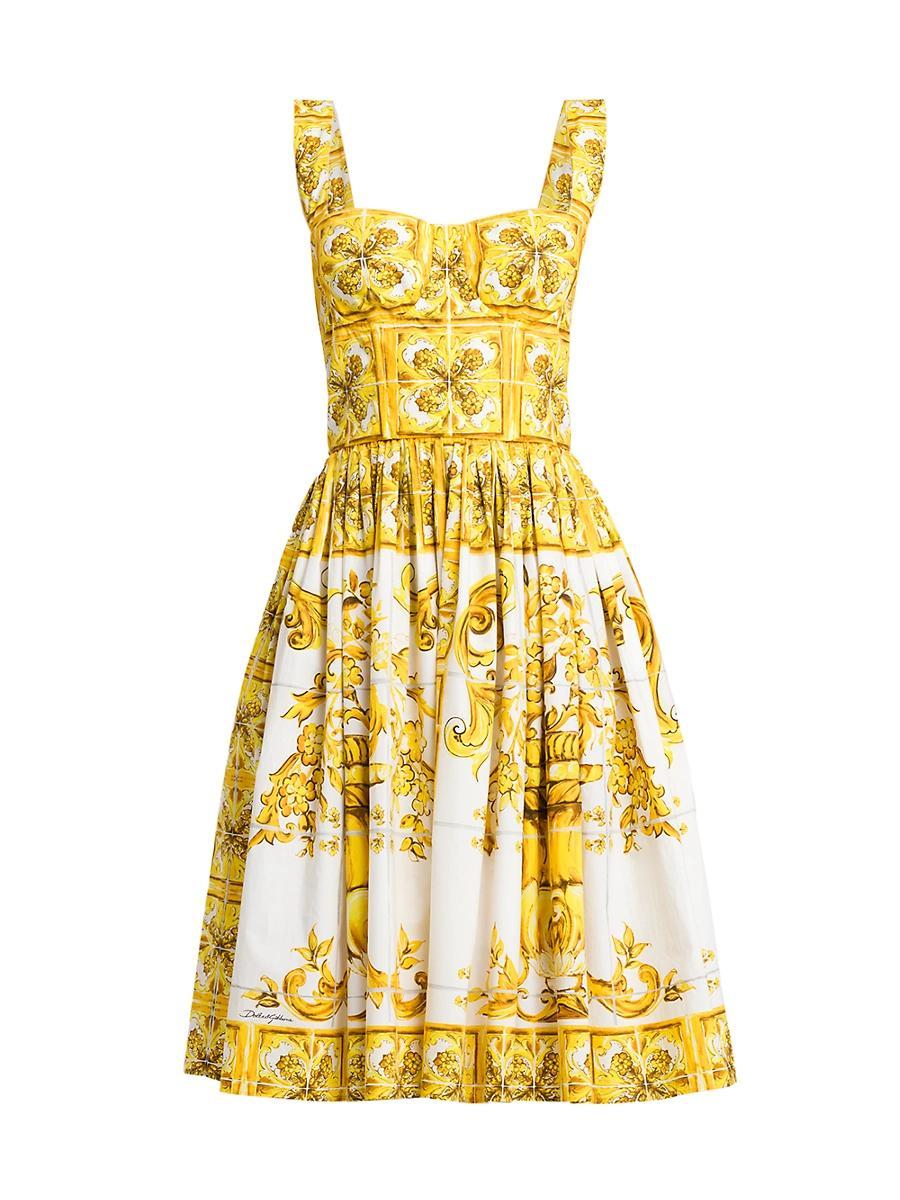 Womens Blu Mediterraneo Sleeveless Floral Fit & Flare Dress Product Image