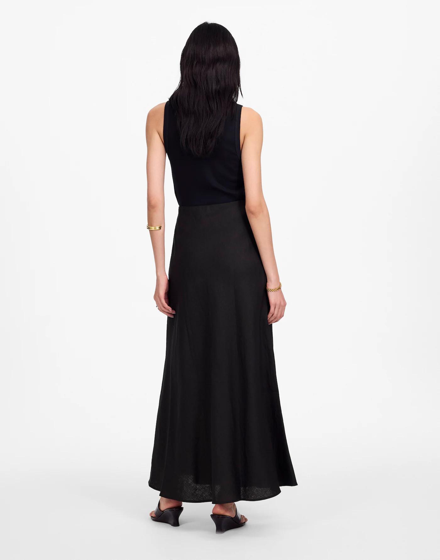 Linen Maxi Slip Skirt Product Image