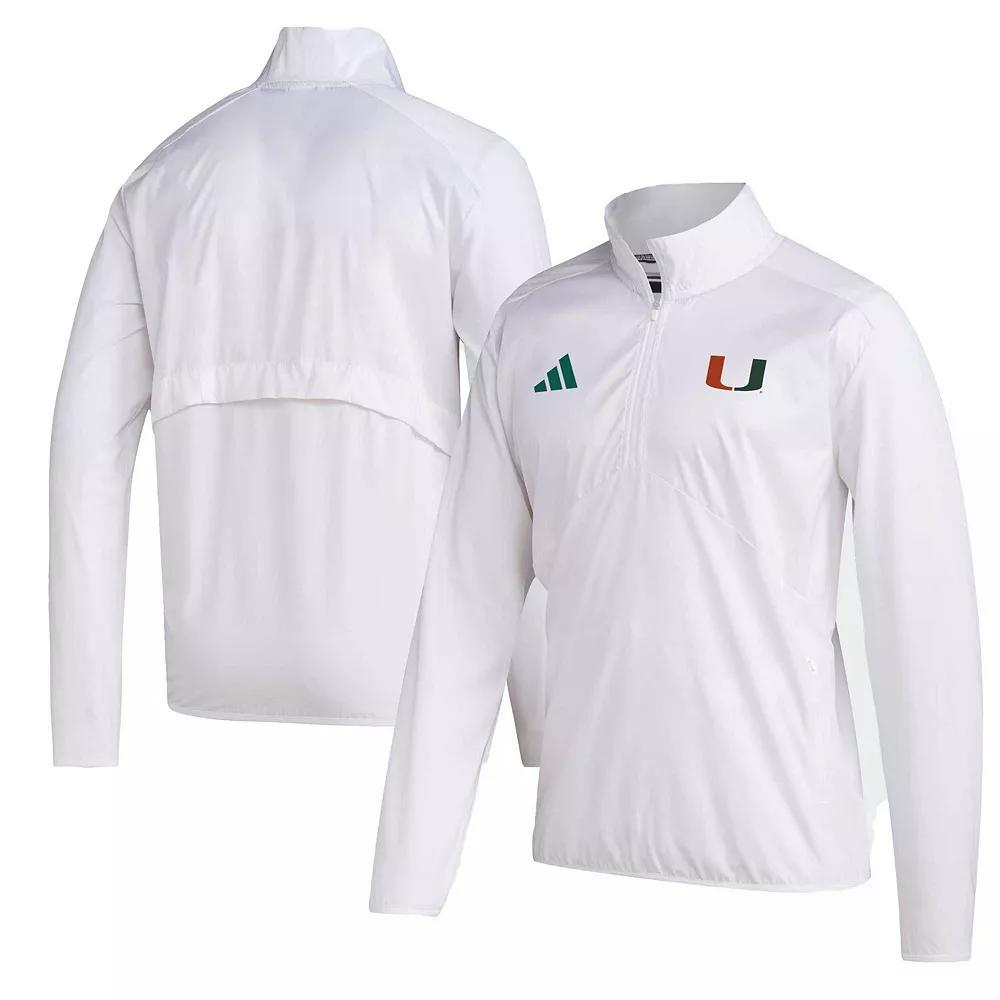 Men's adidas White Texas A&M Aggies Sideline AEROREADY Raglan Sleeve Quarter-Zip Jacket, Size: 3XL Product Image