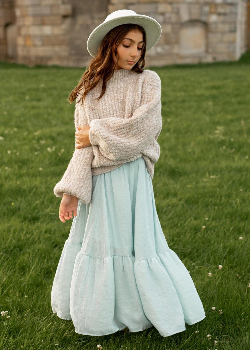 Annabel Skirt in Blue Smoke Girls Product Image