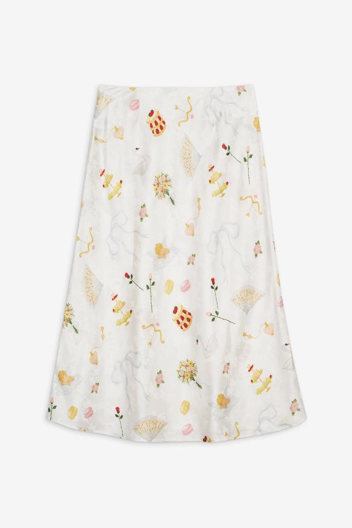 Charlise Midi Skirt — White Product Image